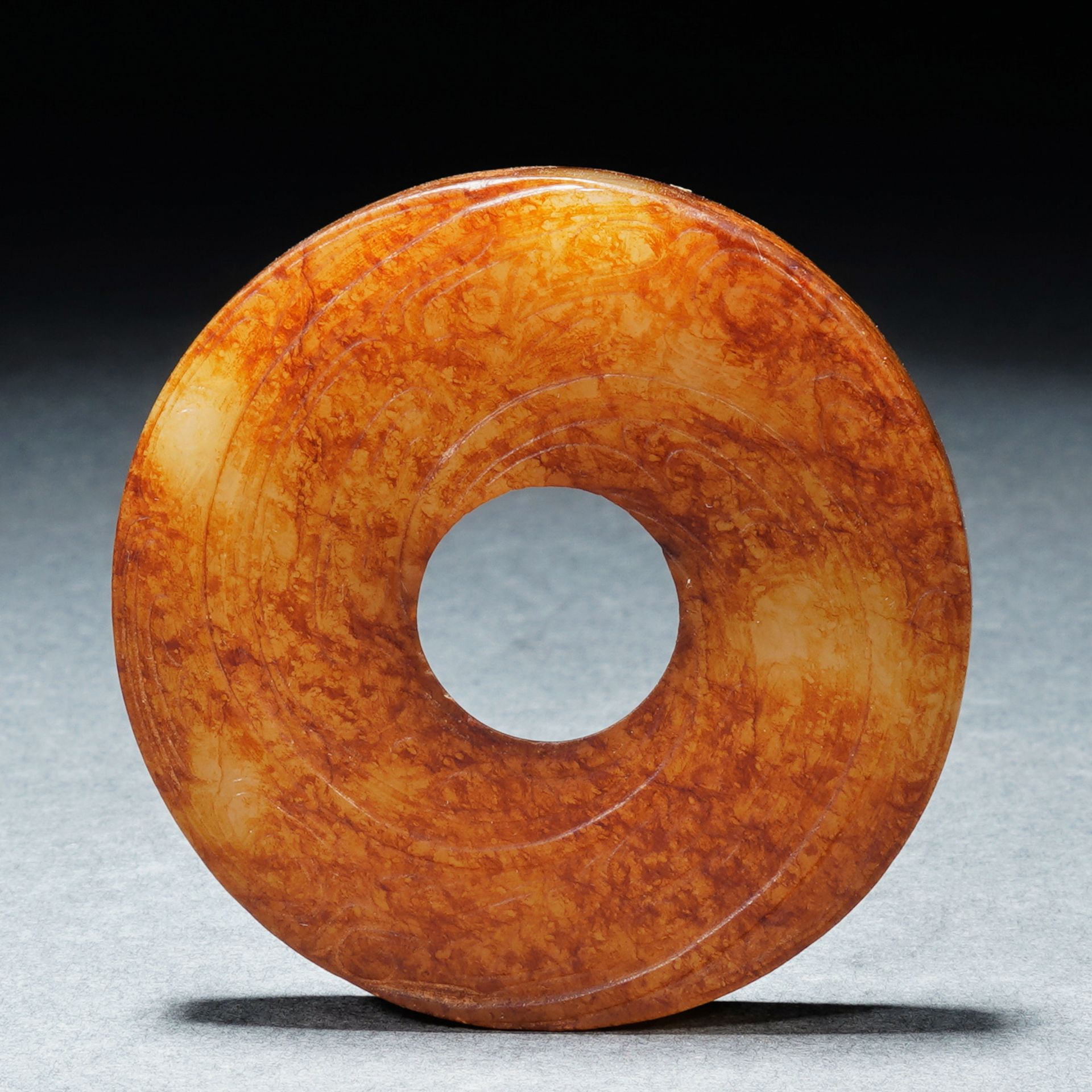 A Chinese Incised Archaistic Jade Disc Bi - Image 6 of 7