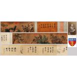 A Chinese Hand Scroll Painting By Emperor Huizong of Song Dynasty