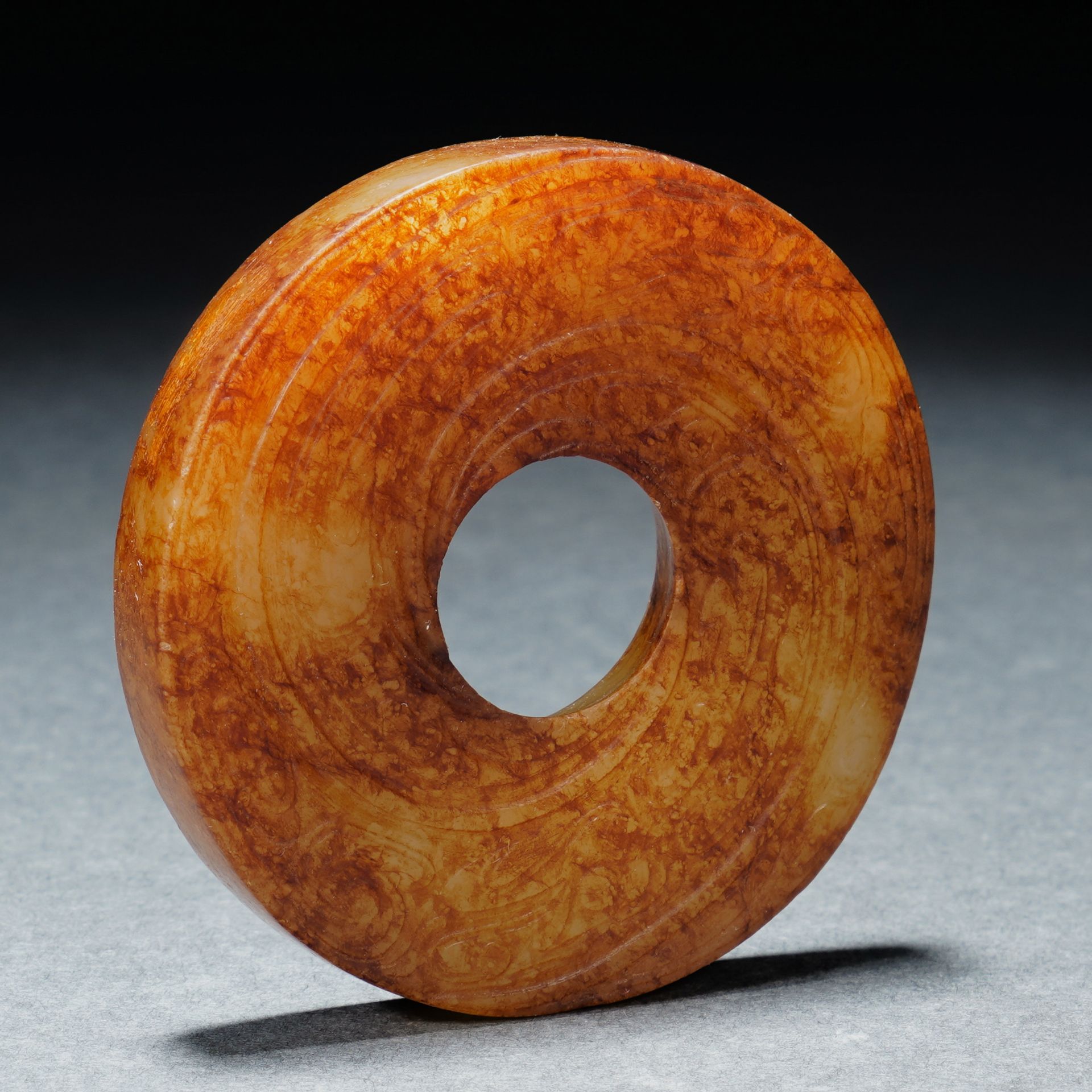 A Chinese Incised Archaistic Jade Disc Bi - Image 3 of 7