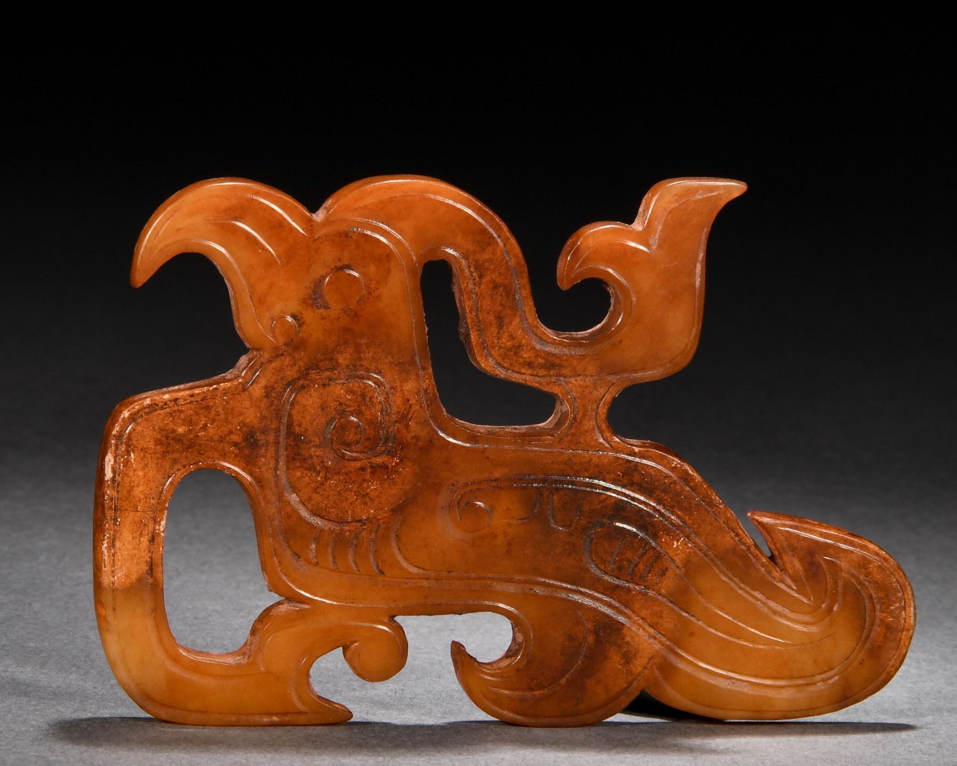 A Chinese Carved Jade Mythical Bird - Image 2 of 6