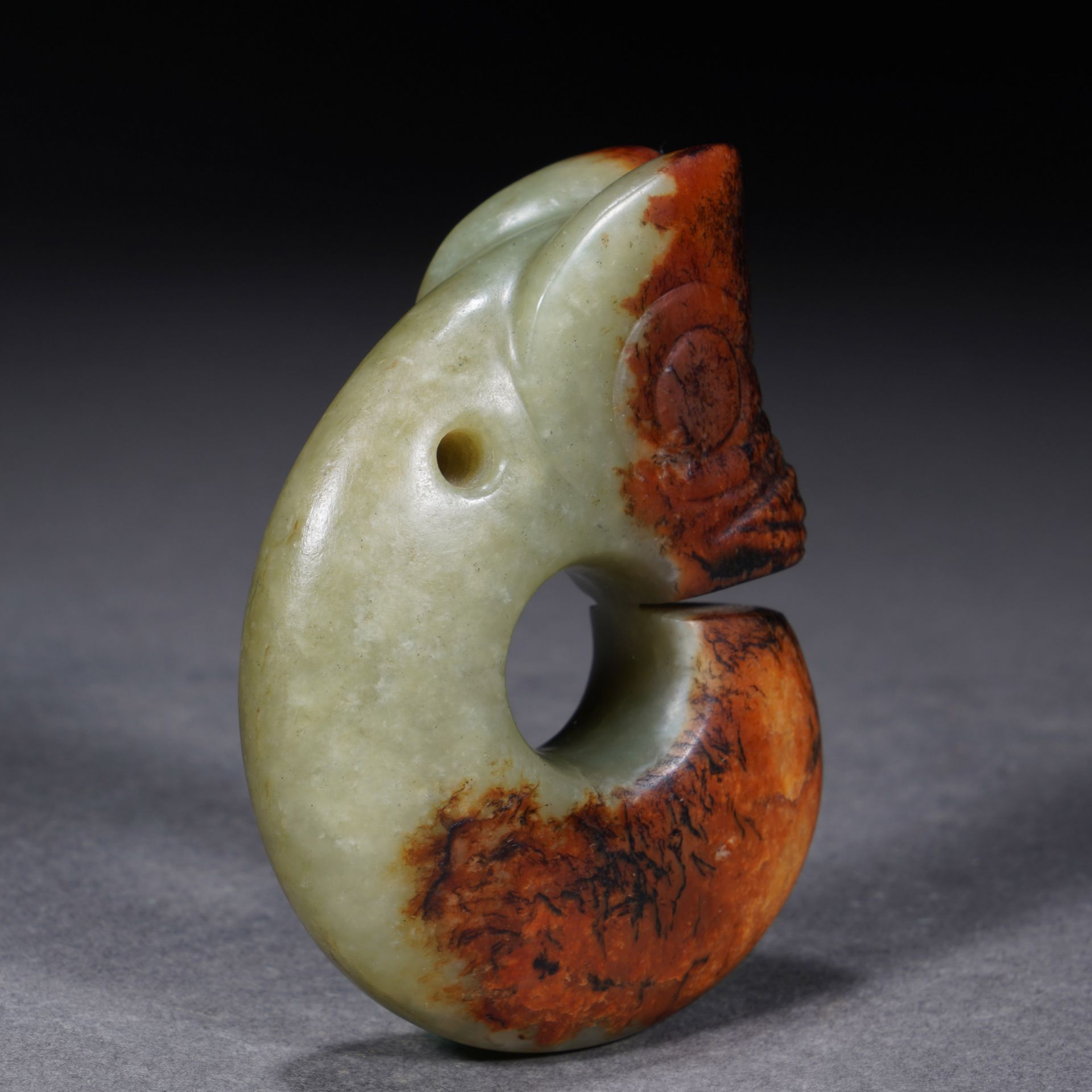 A Chinese Jade Carving of Pig-Dragon Hongshan - Image 5 of 9