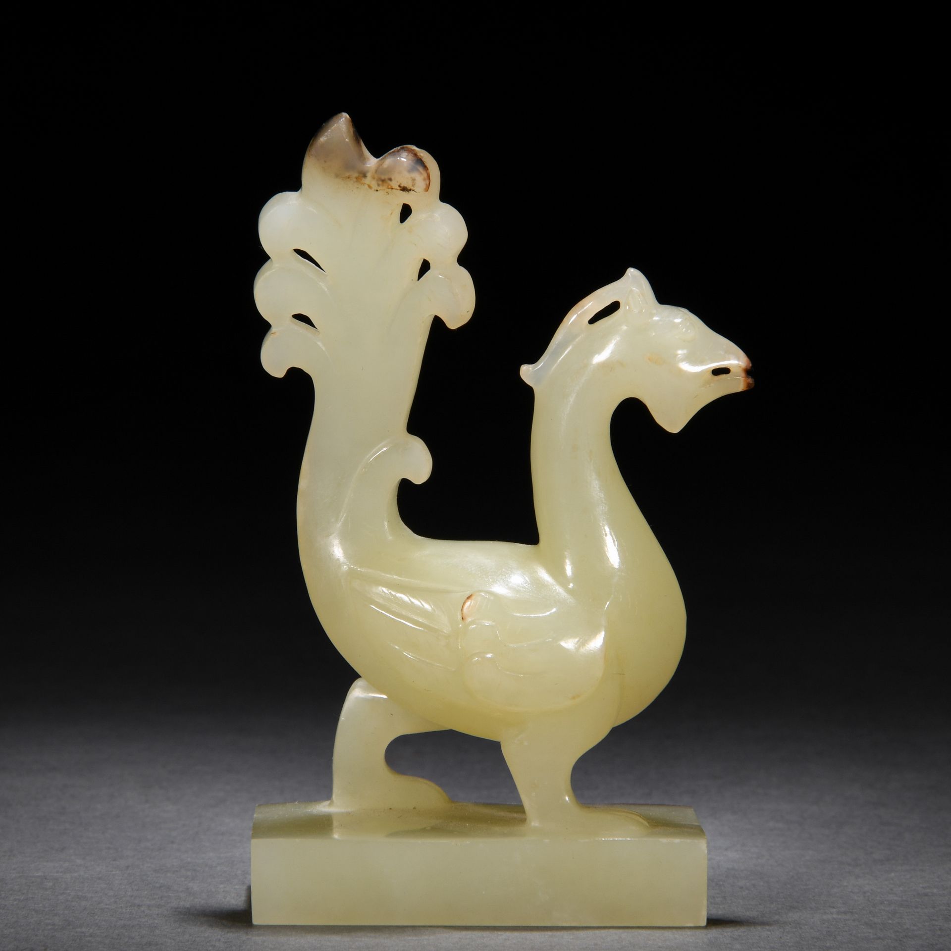 A Chinese Carved White Jade Mythical Beast - Image 3 of 6