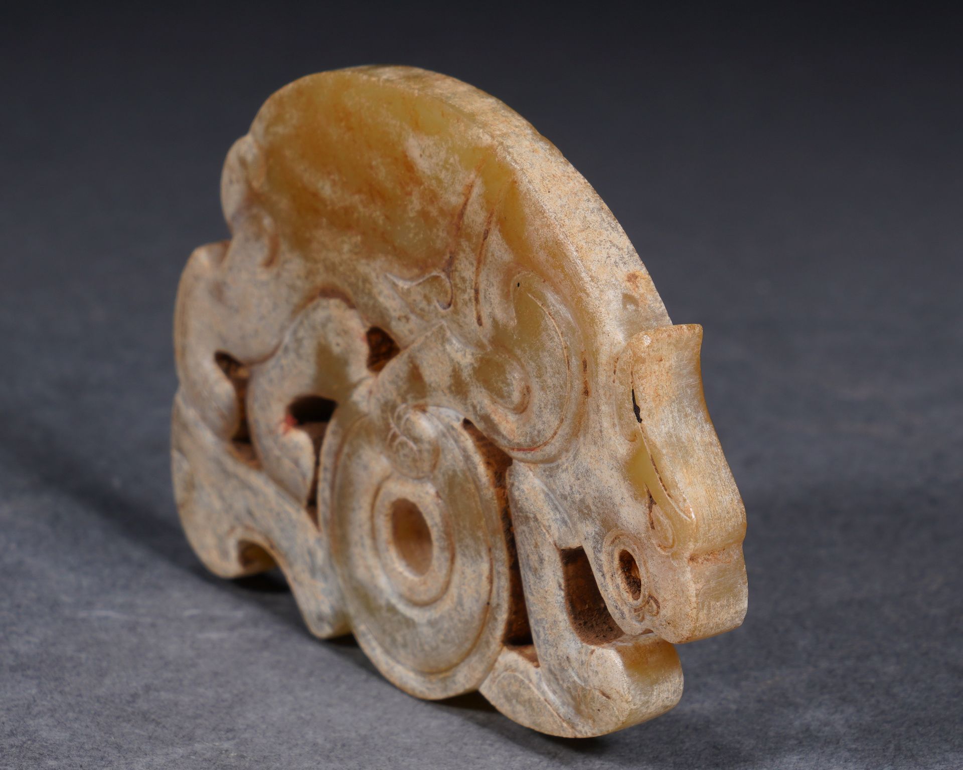 A Chinese Carved Jade Tiger Ornament - Image 4 of 10