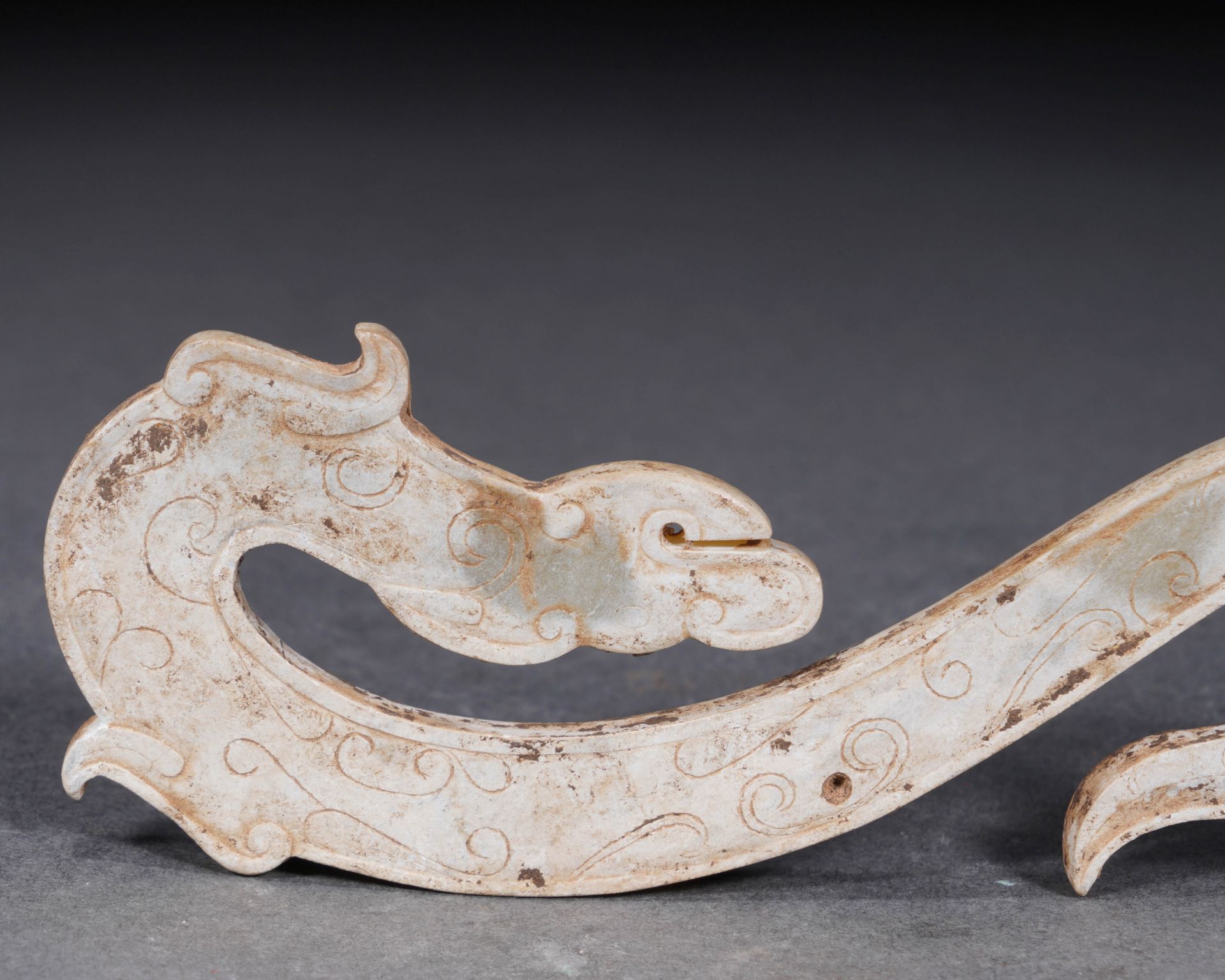 A Chinese Jade Dragon-Form Pendant - Image 2 of 11