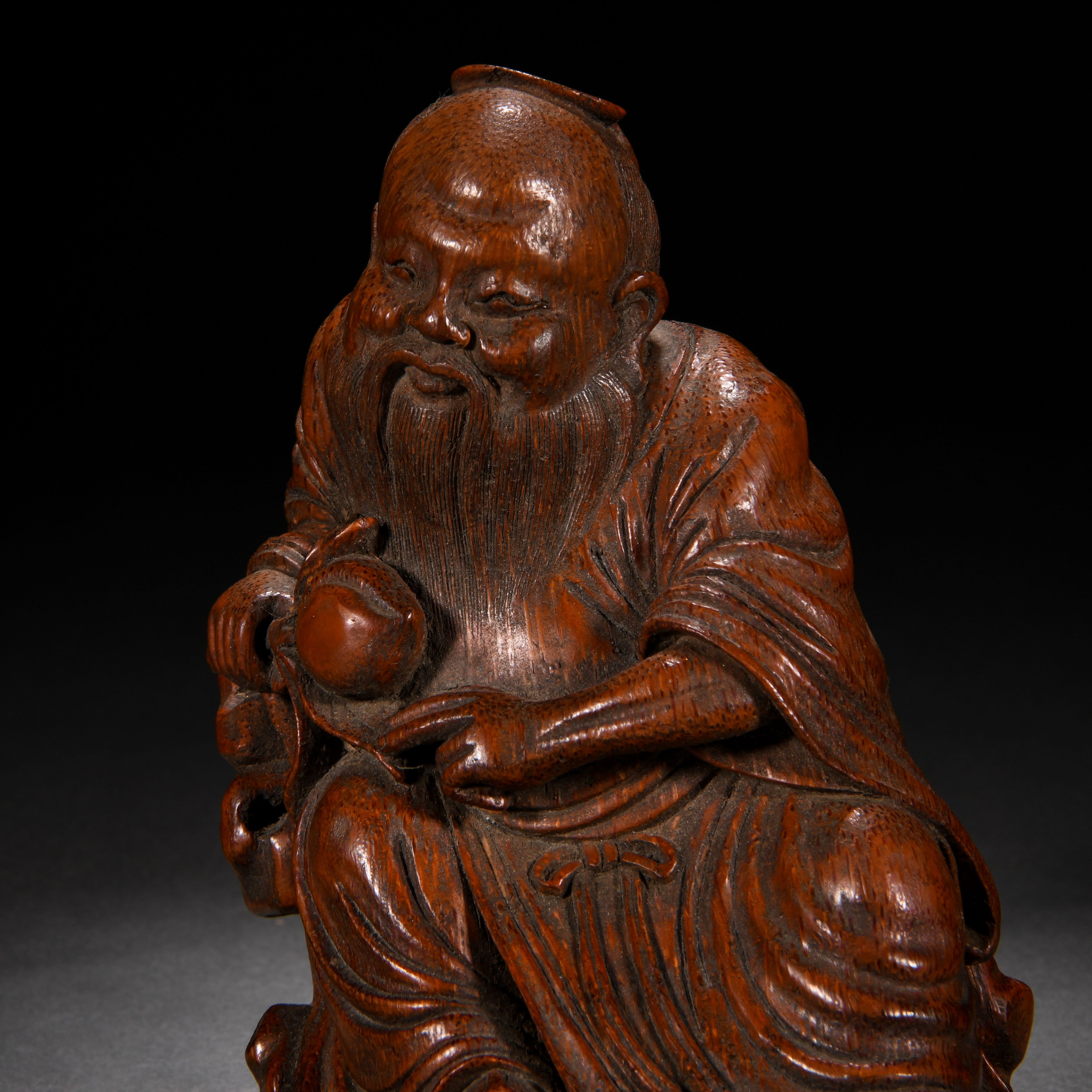 A Chinese Carved Bamboo Figure - Image 4 of 7