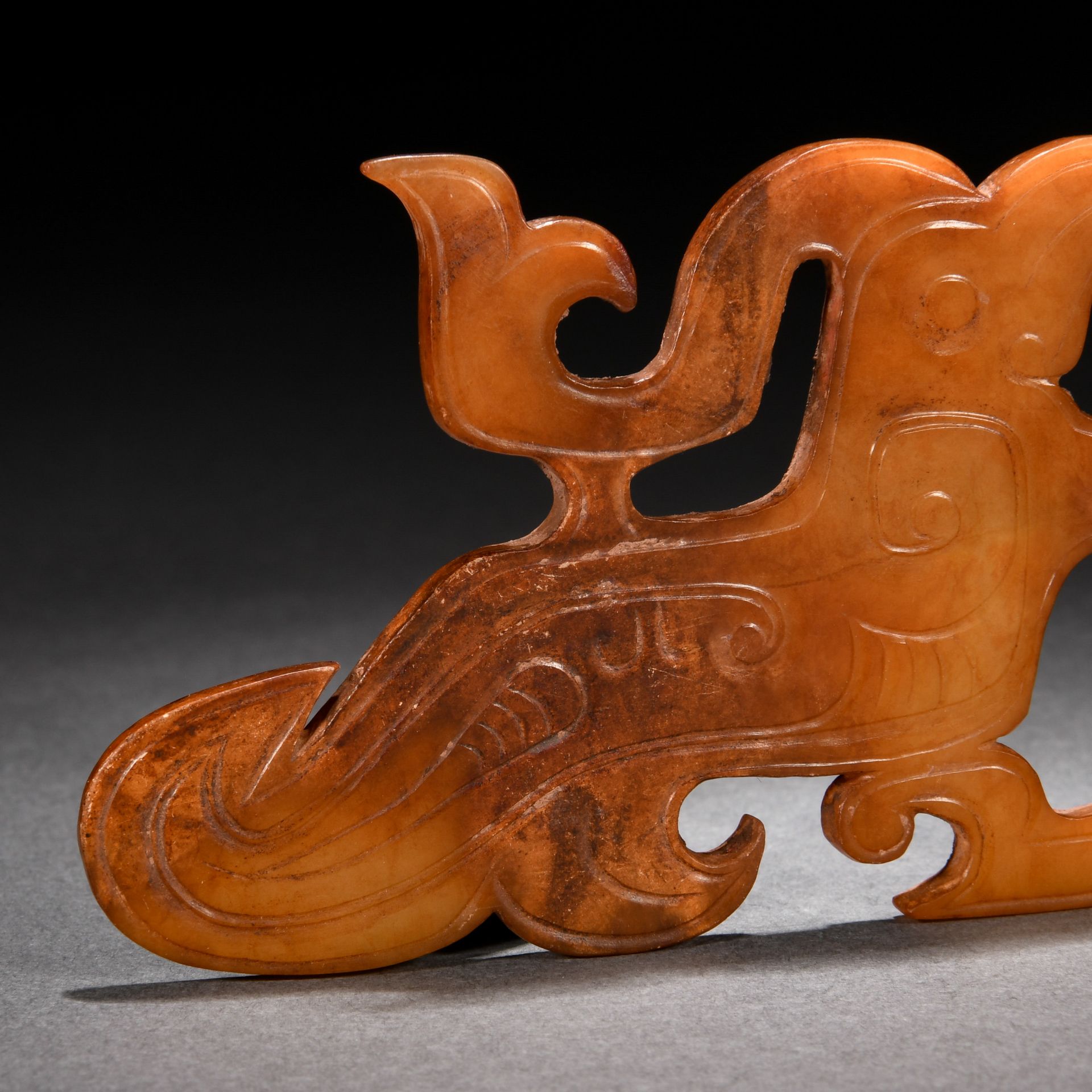 A Chinese Carved Jade Mythical Bird - Image 5 of 6