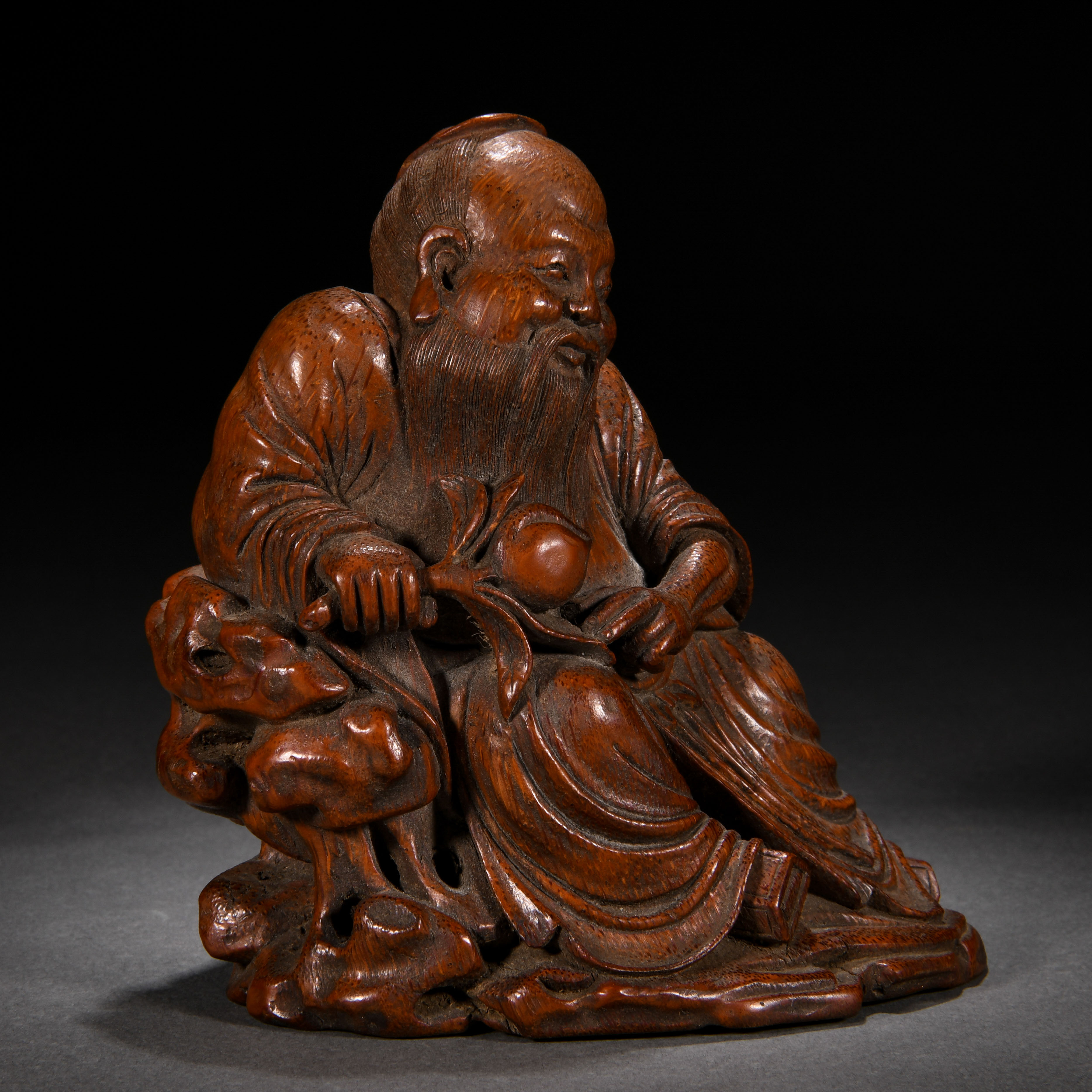 A Chinese Carved Bamboo Figure - Image 3 of 7