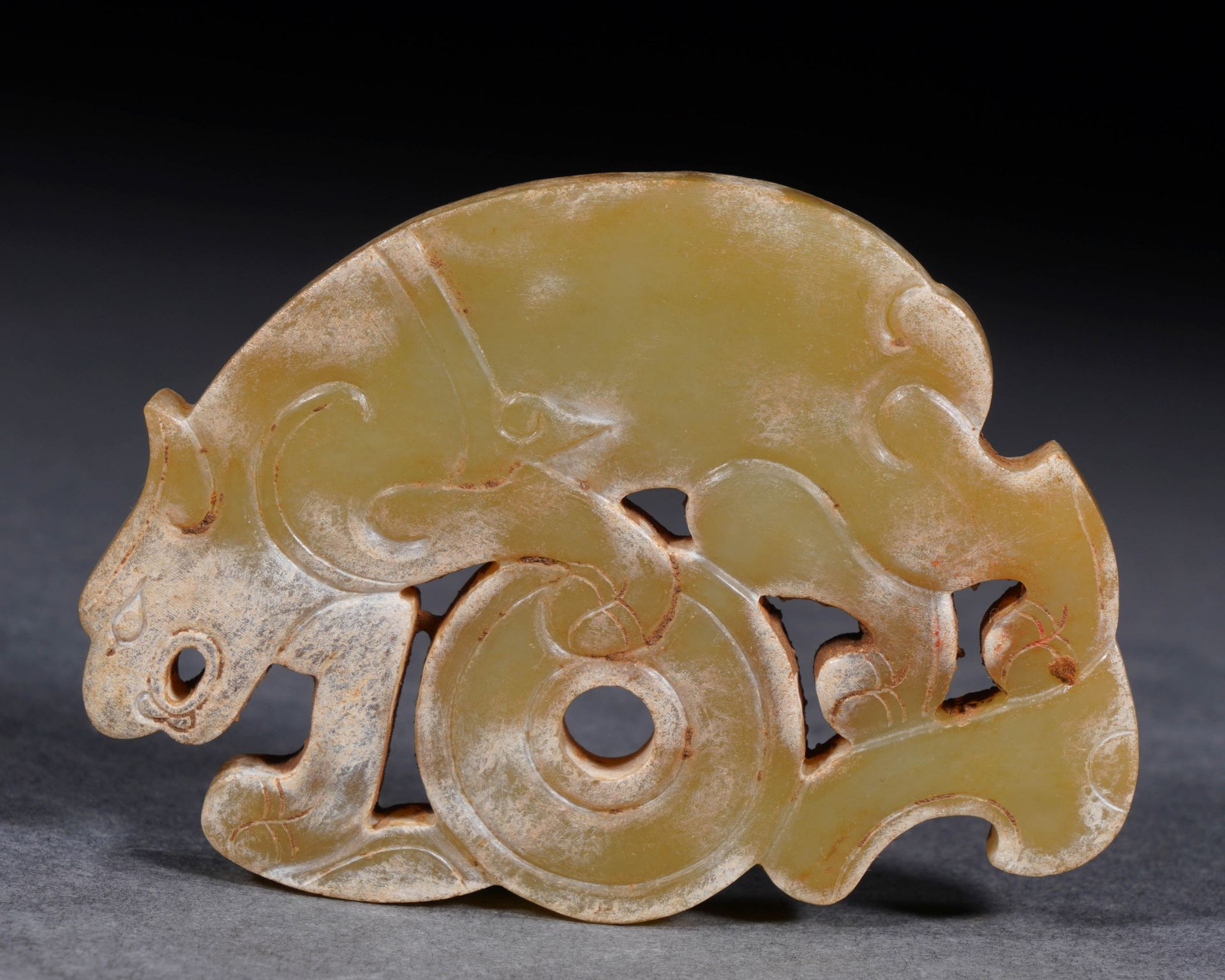 A Chinese Carved Jade Tiger Ornament - Image 5 of 10