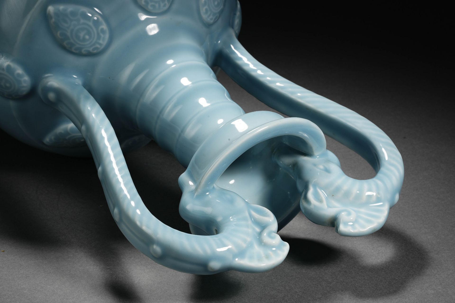 A Chinese Sky Blue Glaze Dragon Zun Vase - Image 8 of 13