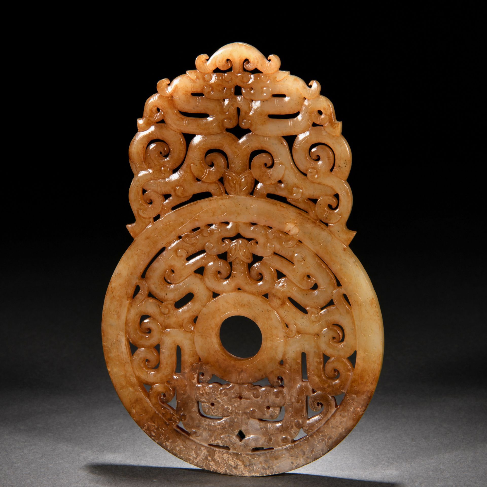 A Chinese Carved Jade Disc Bi - Image 6 of 8