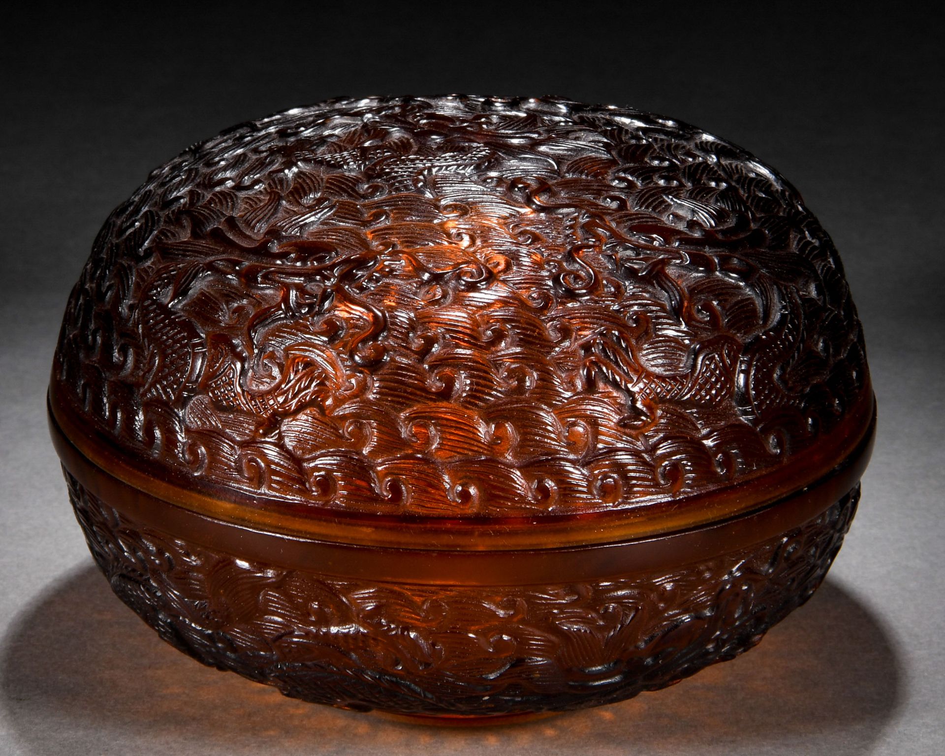 A Chinese Peking Glass Dragon Box with Cover - Image 4 of 8