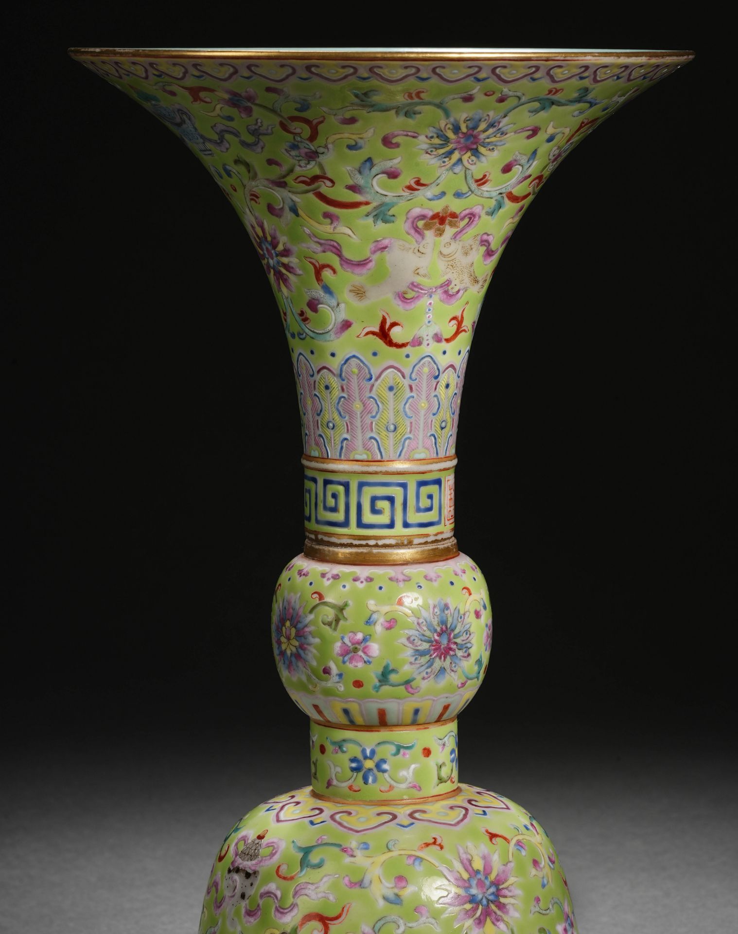 A Chinese Famille Rose Beaker Vase Gu - Image 4 of 13