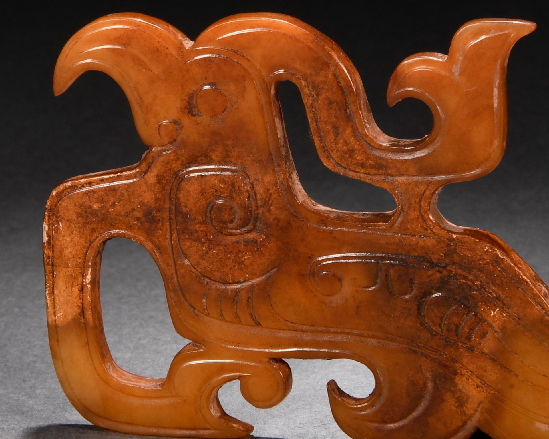 A Chinese Carved Jade Mythical Bird - Image 3 of 6