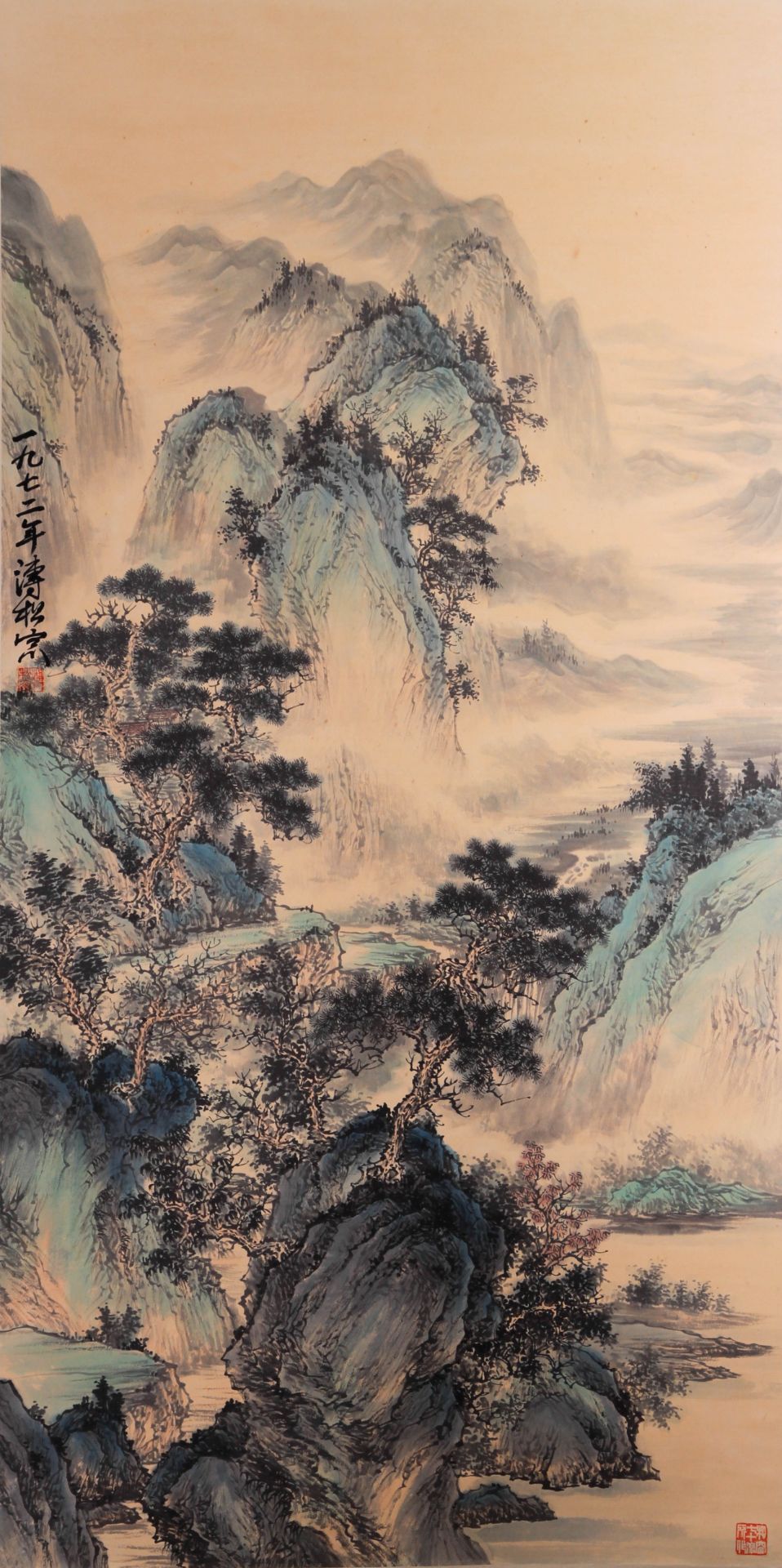 A Chinese Scroll Painting By Aixinjueluo Puquan