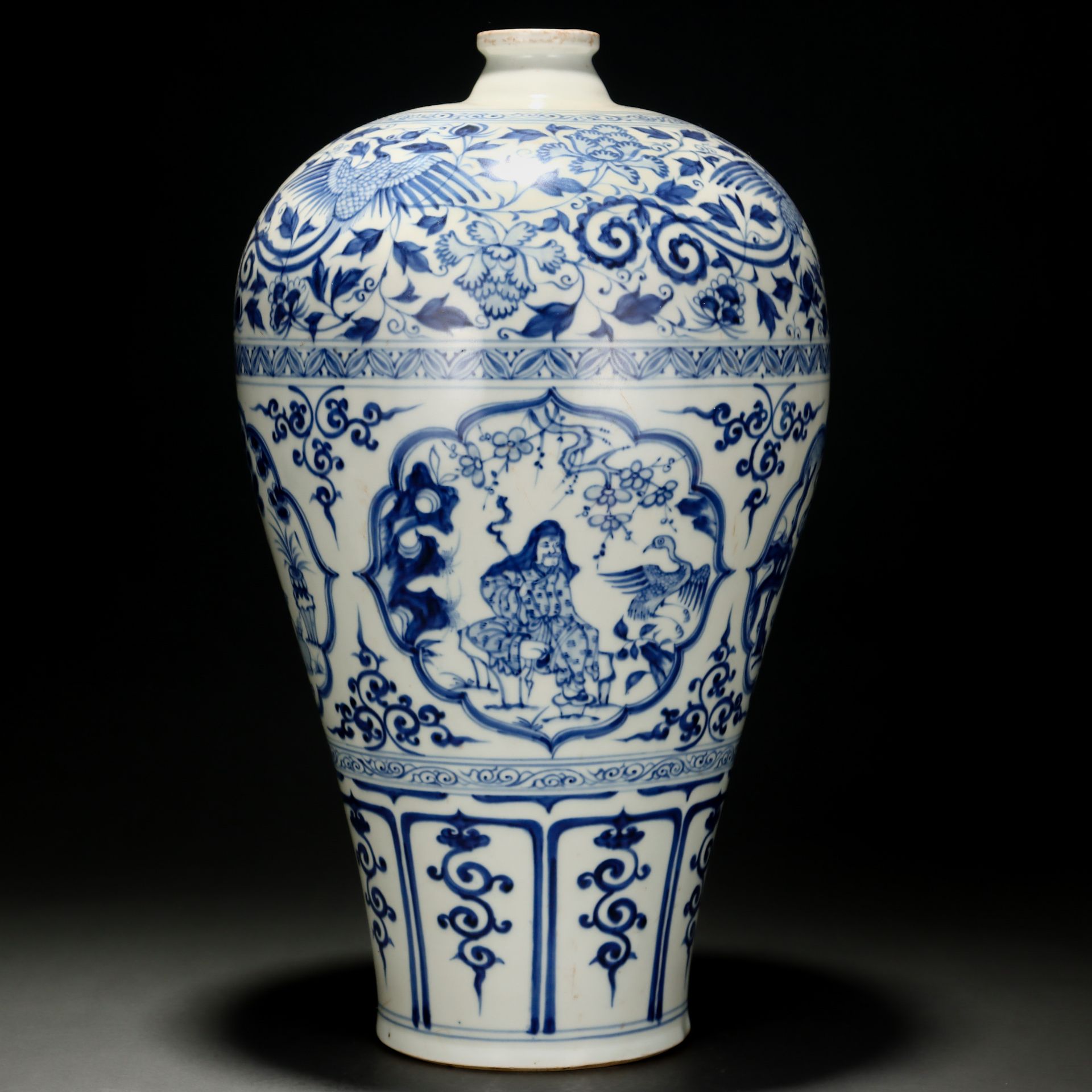 A Chinese Blue and White Figural Story Vase Meiping - Bild 2 aus 9