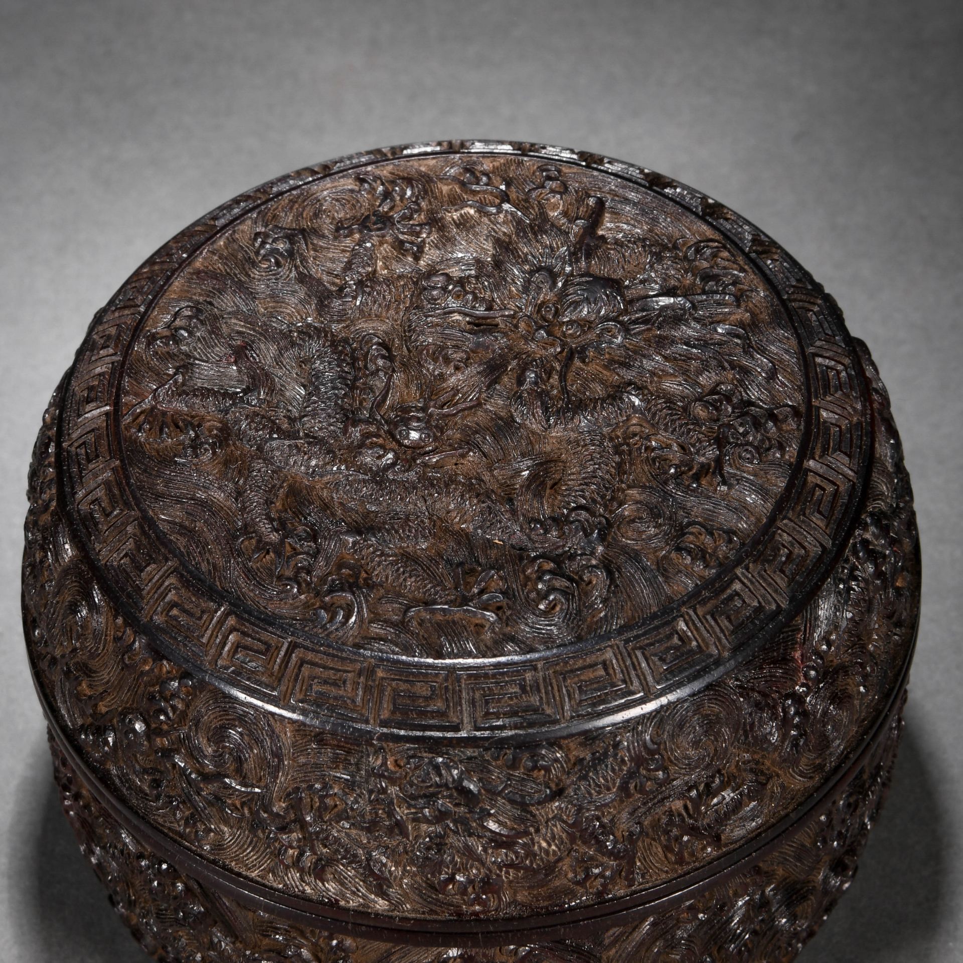 A Chinese Carved Rosewood Box with Cover - Image 3 of 8