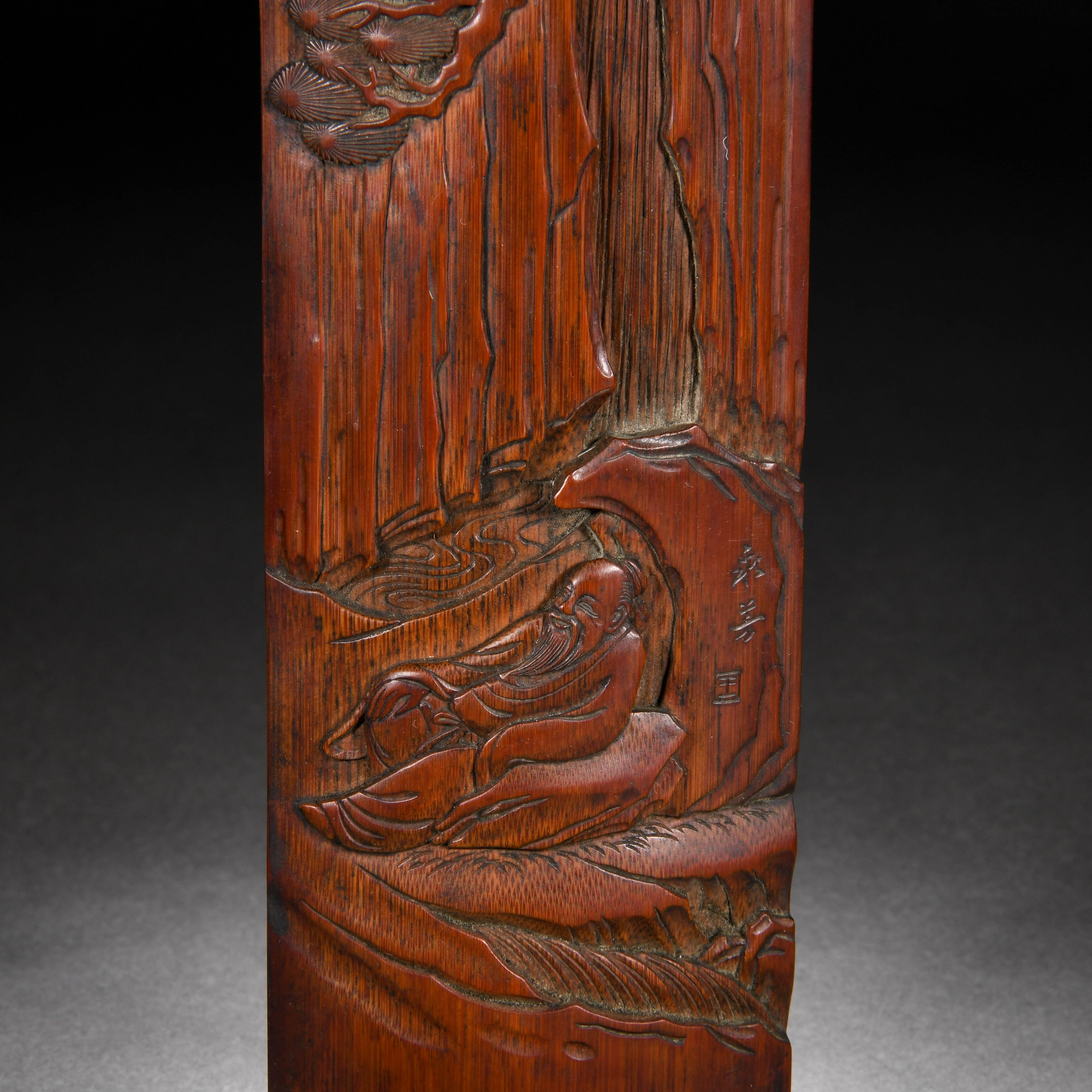 A Chinese Carved Bamboo Armrest - Image 4 of 8