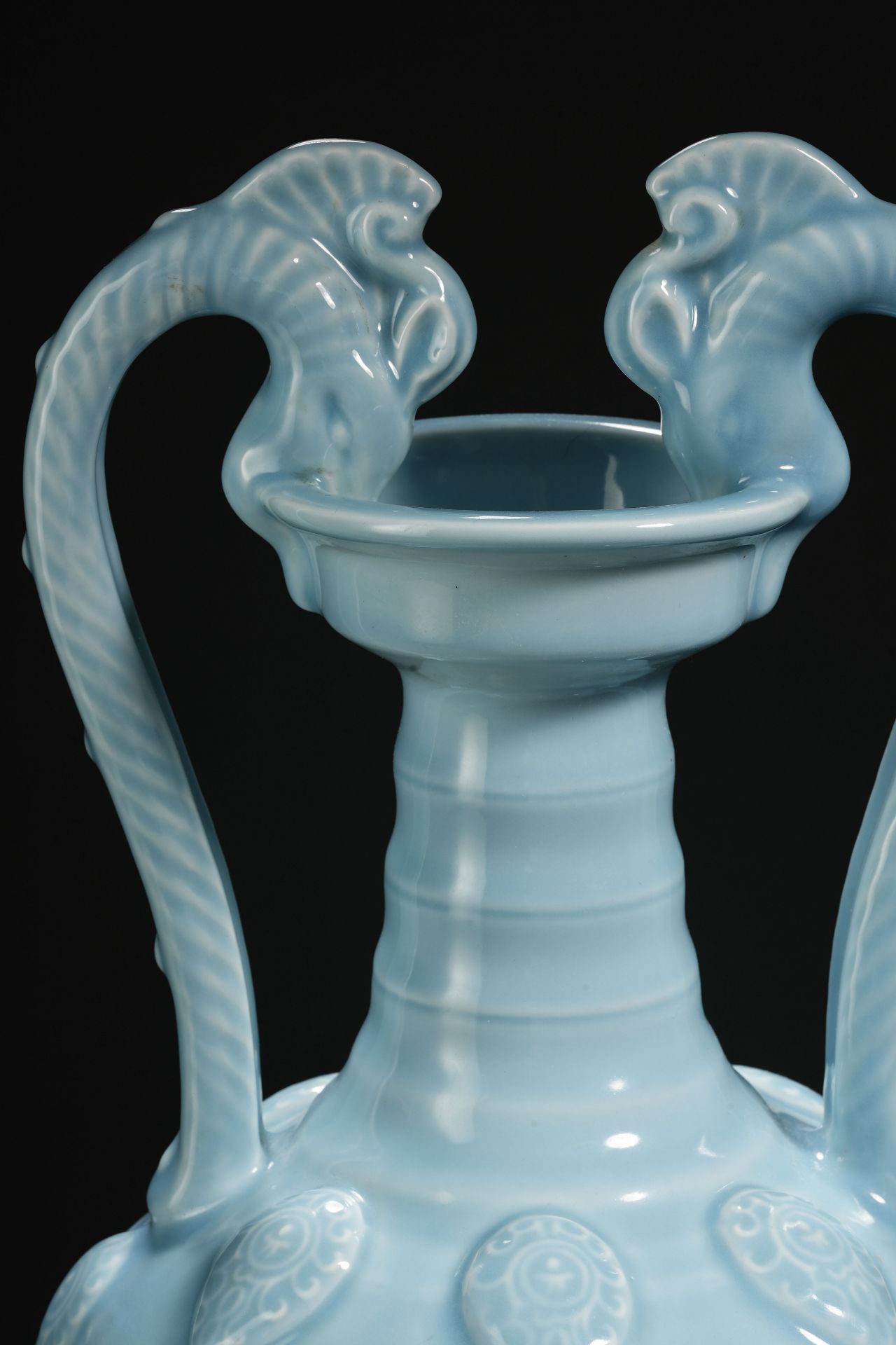 A Chinese Sky Blue Glaze Dragon Zun Vase - Image 2 of 13