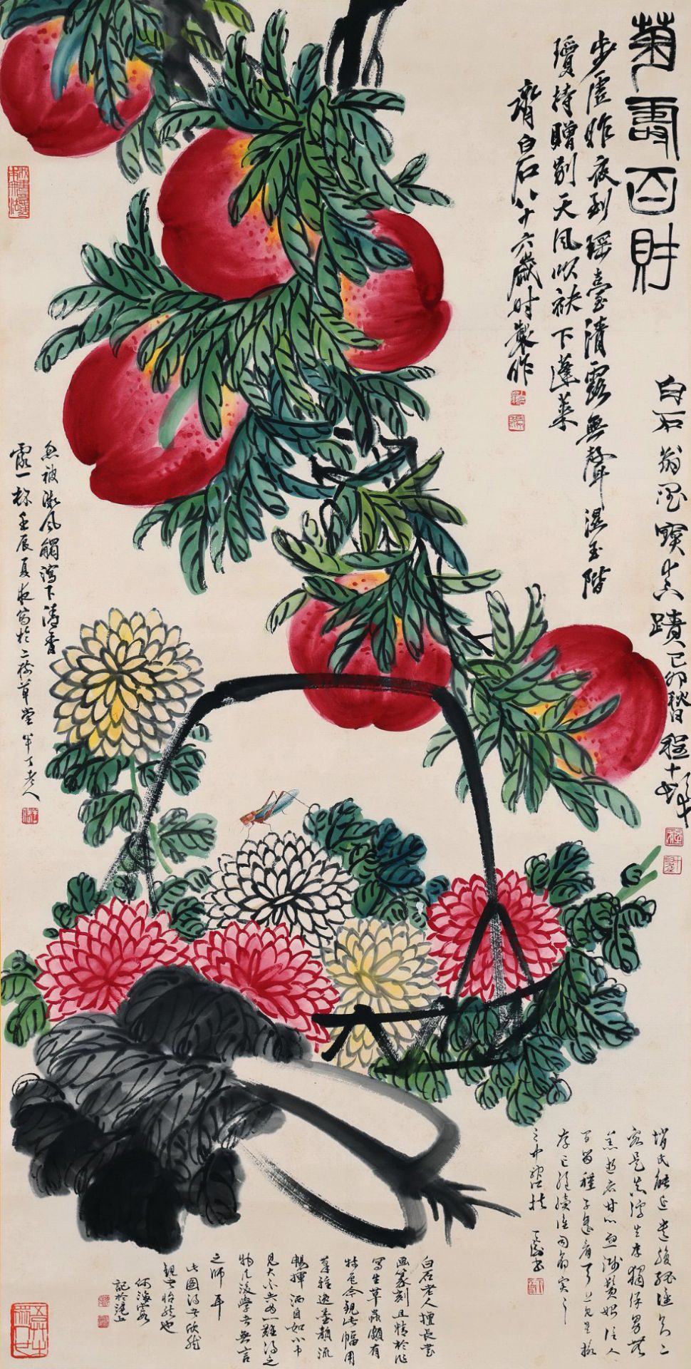 A Chinese Scroll Painting By Qi Baishi