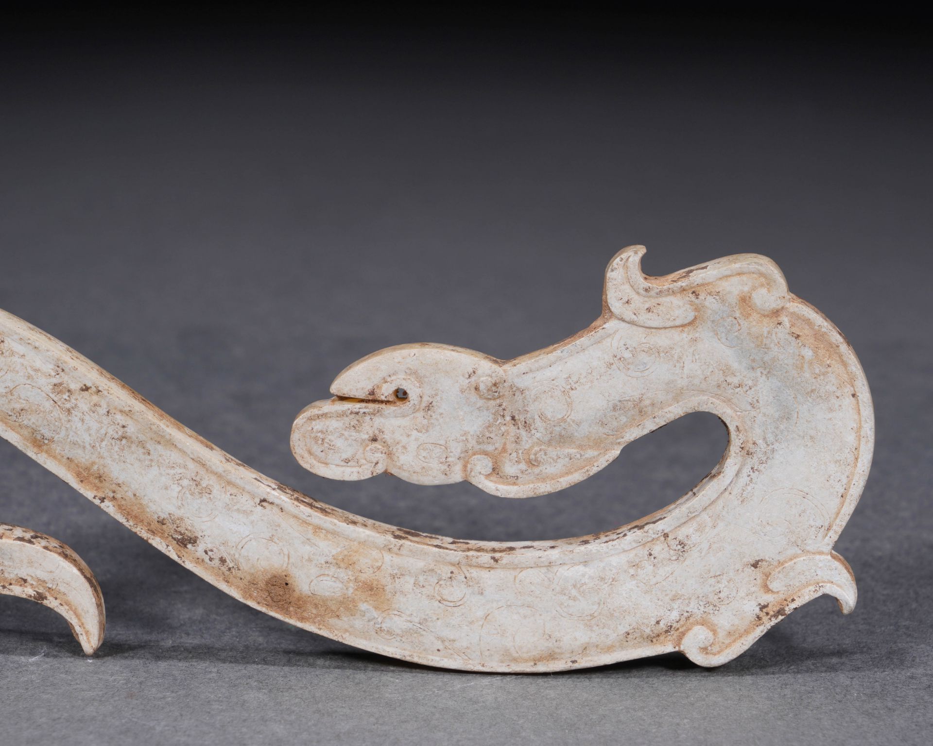 A Chinese Jade Dragon-Form Pendant - Image 6 of 11
