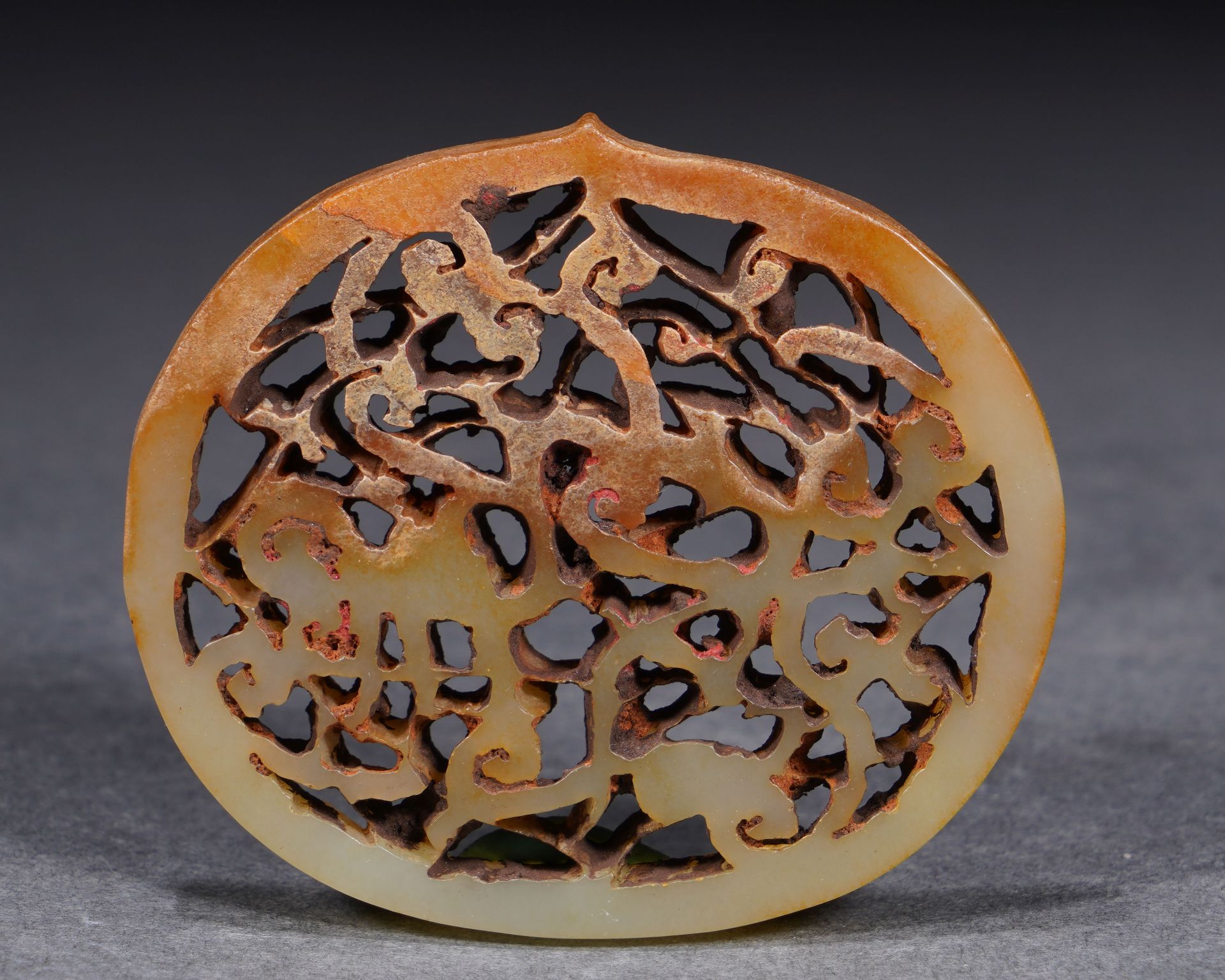 A Chinese Reticulated Jade Plaque - Image 6 of 11