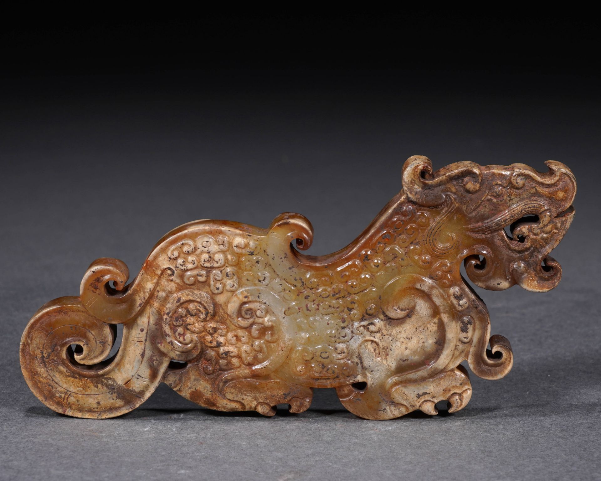 A Chinese Jade Tiger-Form Pendant