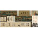 A Chinese Hand Scroll Painting By Wang Ximeng