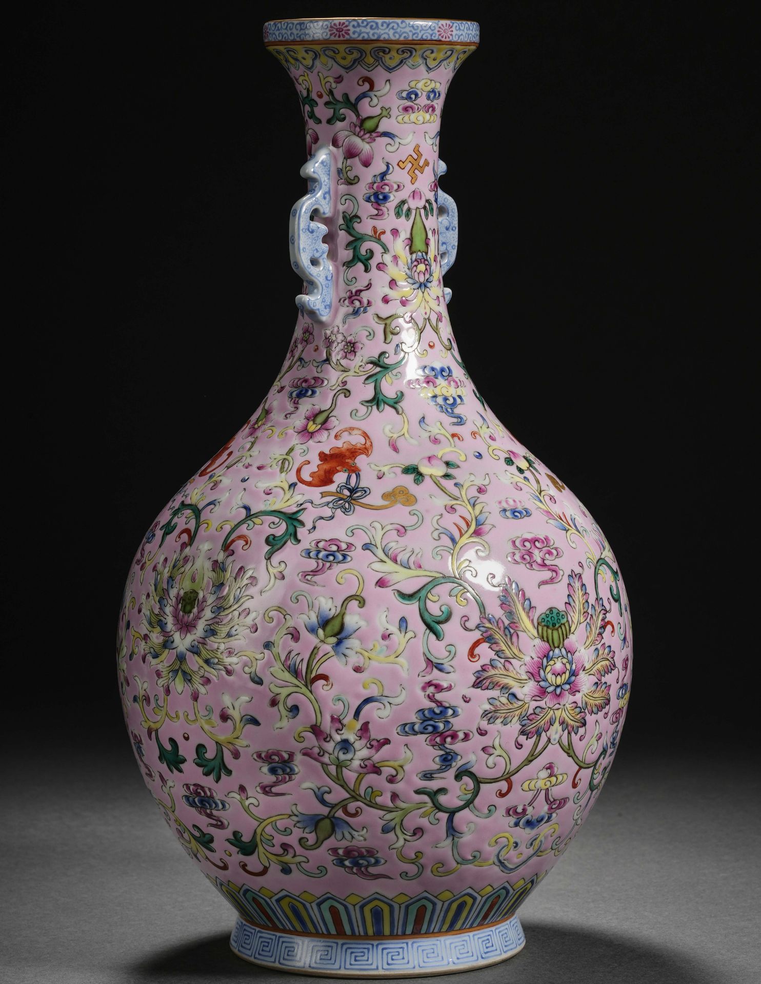 A Chinese Famille Rose Lotus Scrolls Vase - Image 5 of 15