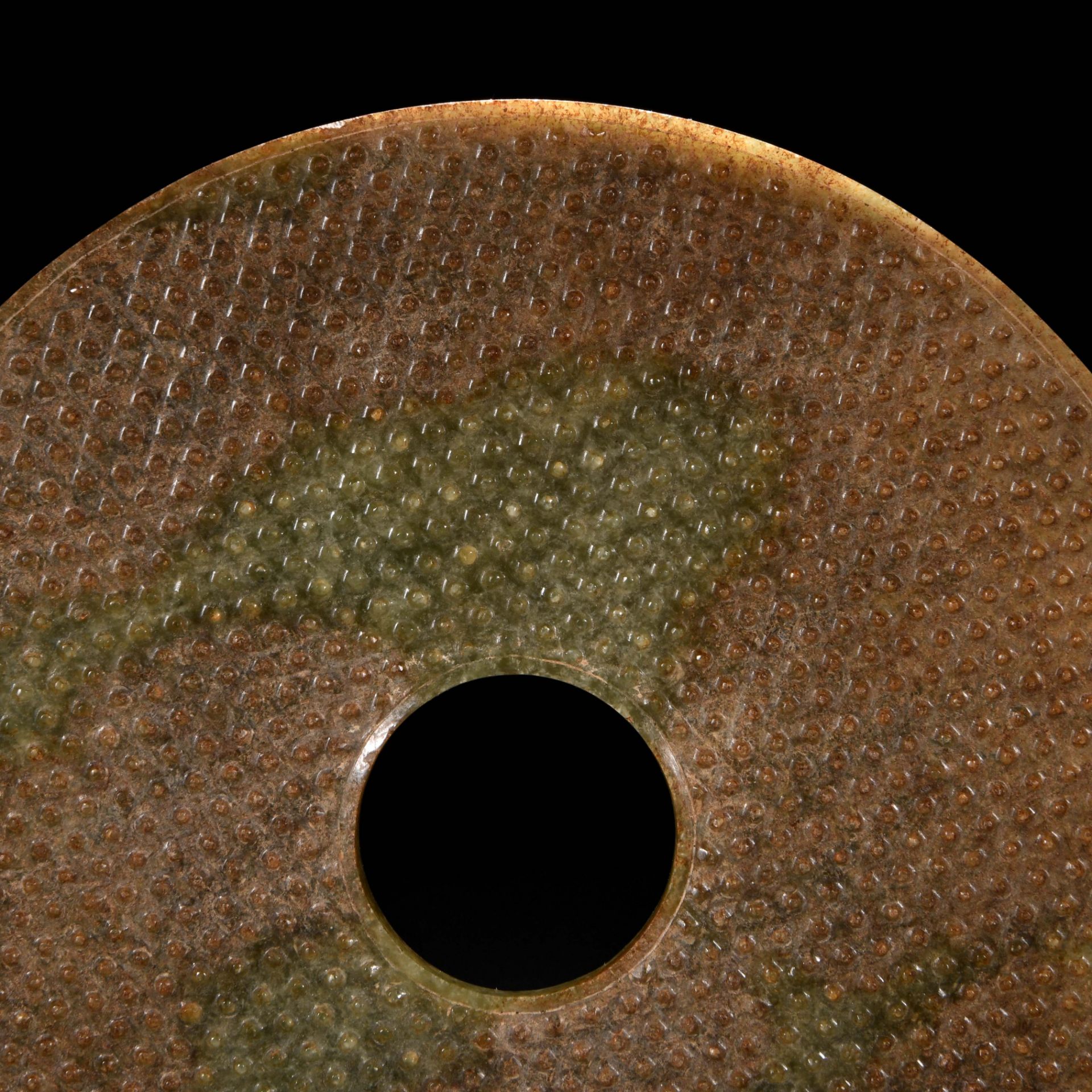 A Chinese Carved Jade Disc Bi - Image 3 of 9