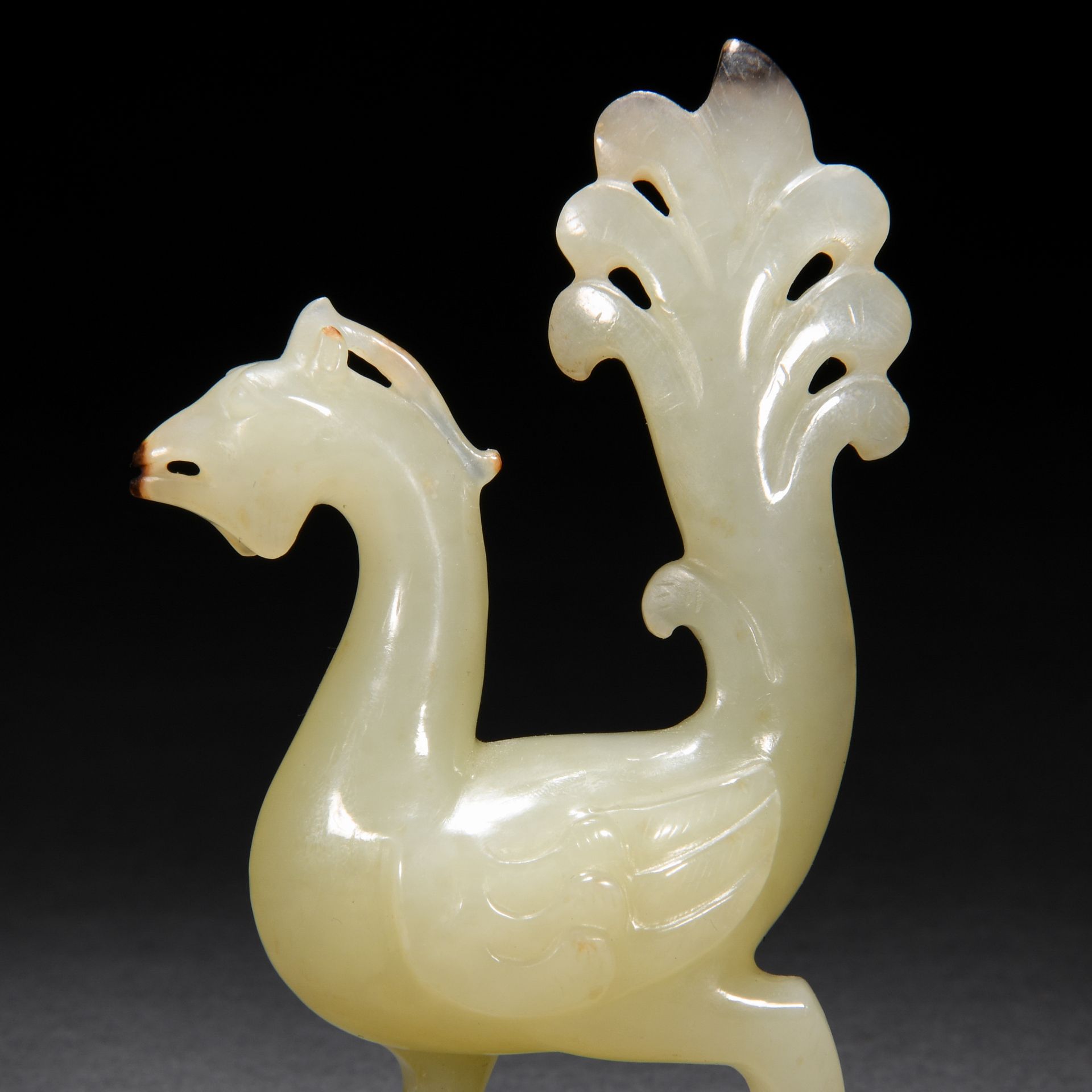 A Chinese Carved White Jade Mythical Beast - Image 4 of 6