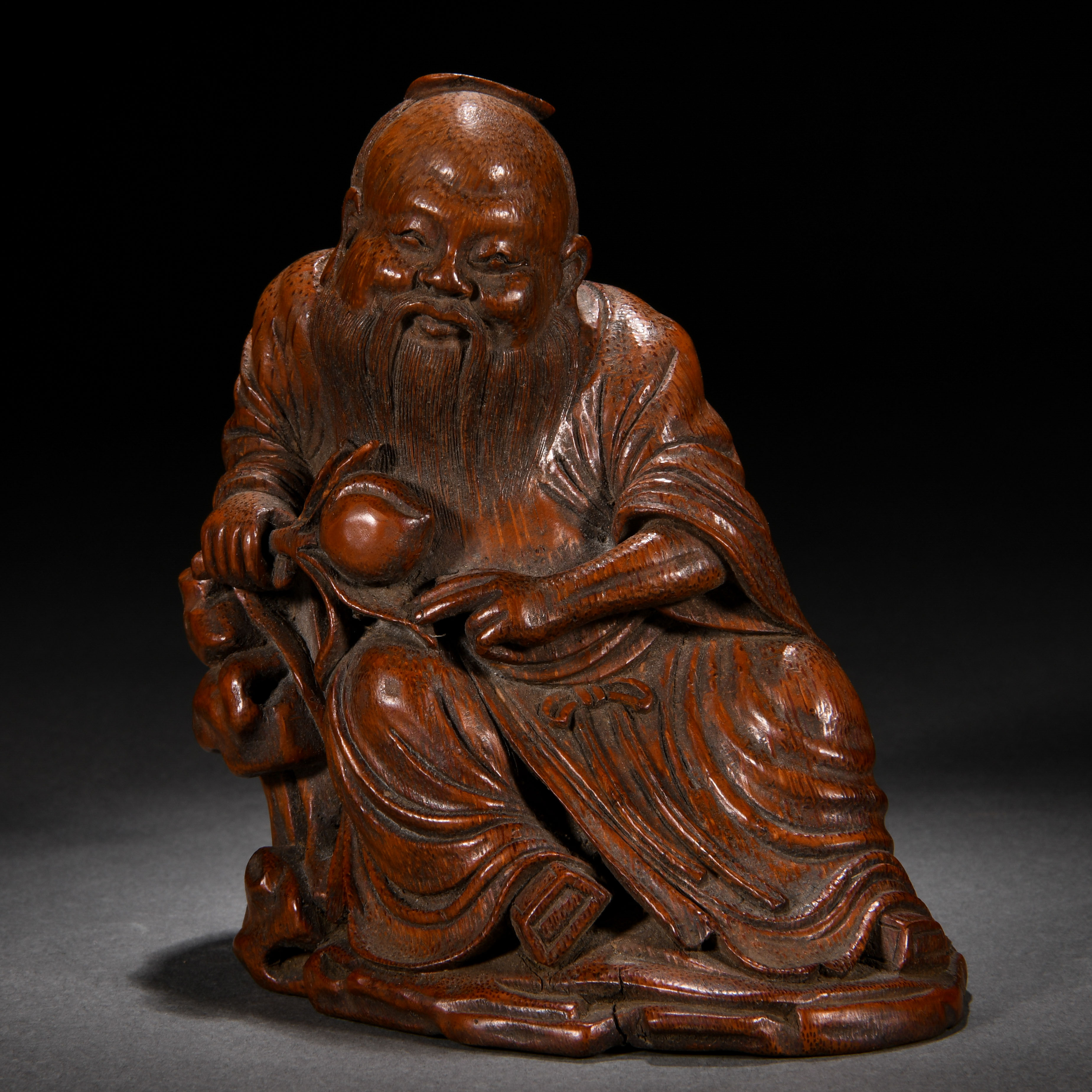 A Chinese Carved Bamboo Figure - Image 2 of 7