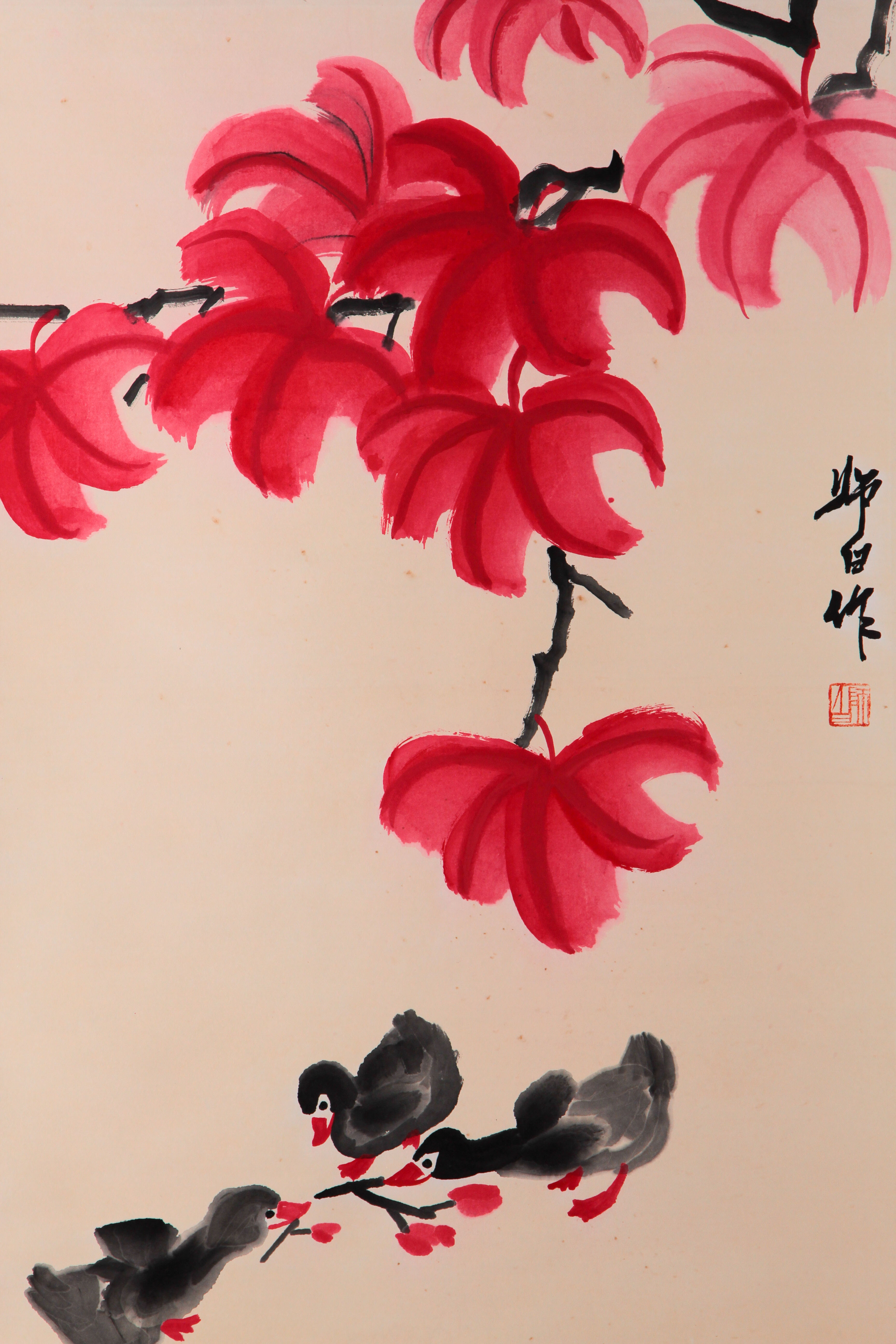 A Chinese Scroll Painting By Lou Shibai