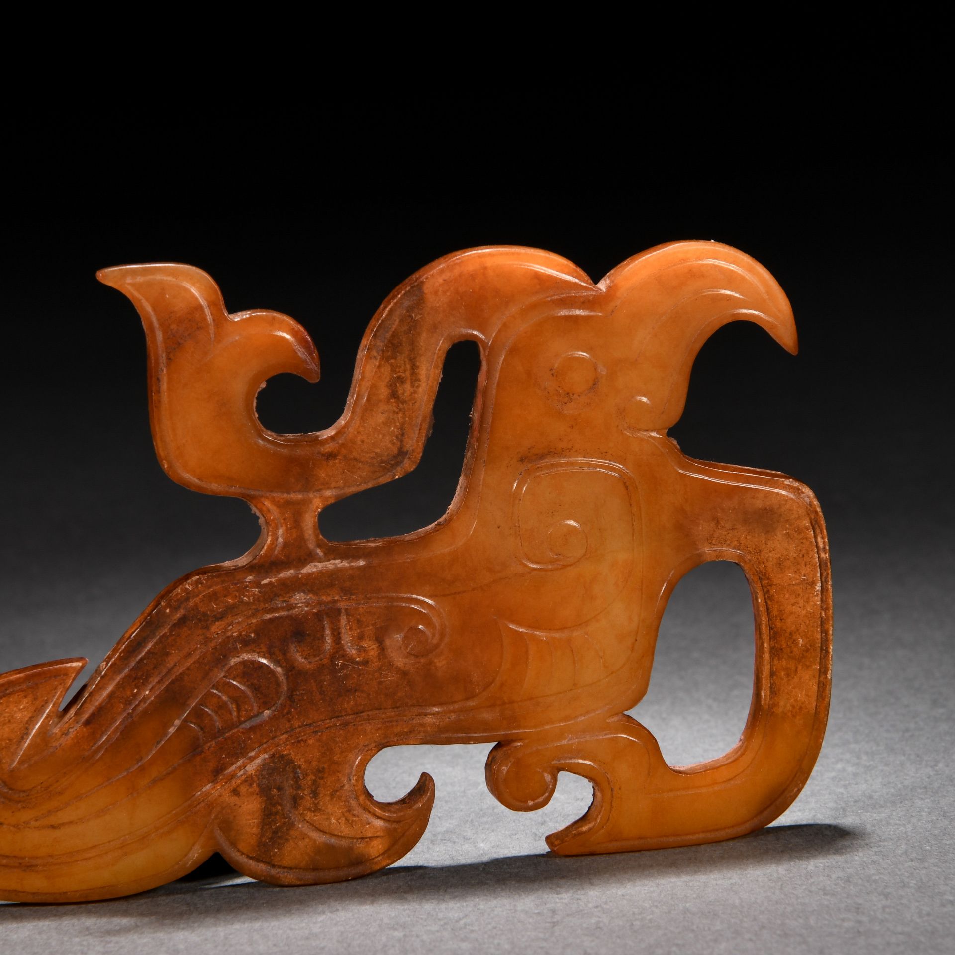 A Chinese Carved Jade Mythical Bird - Image 4 of 6