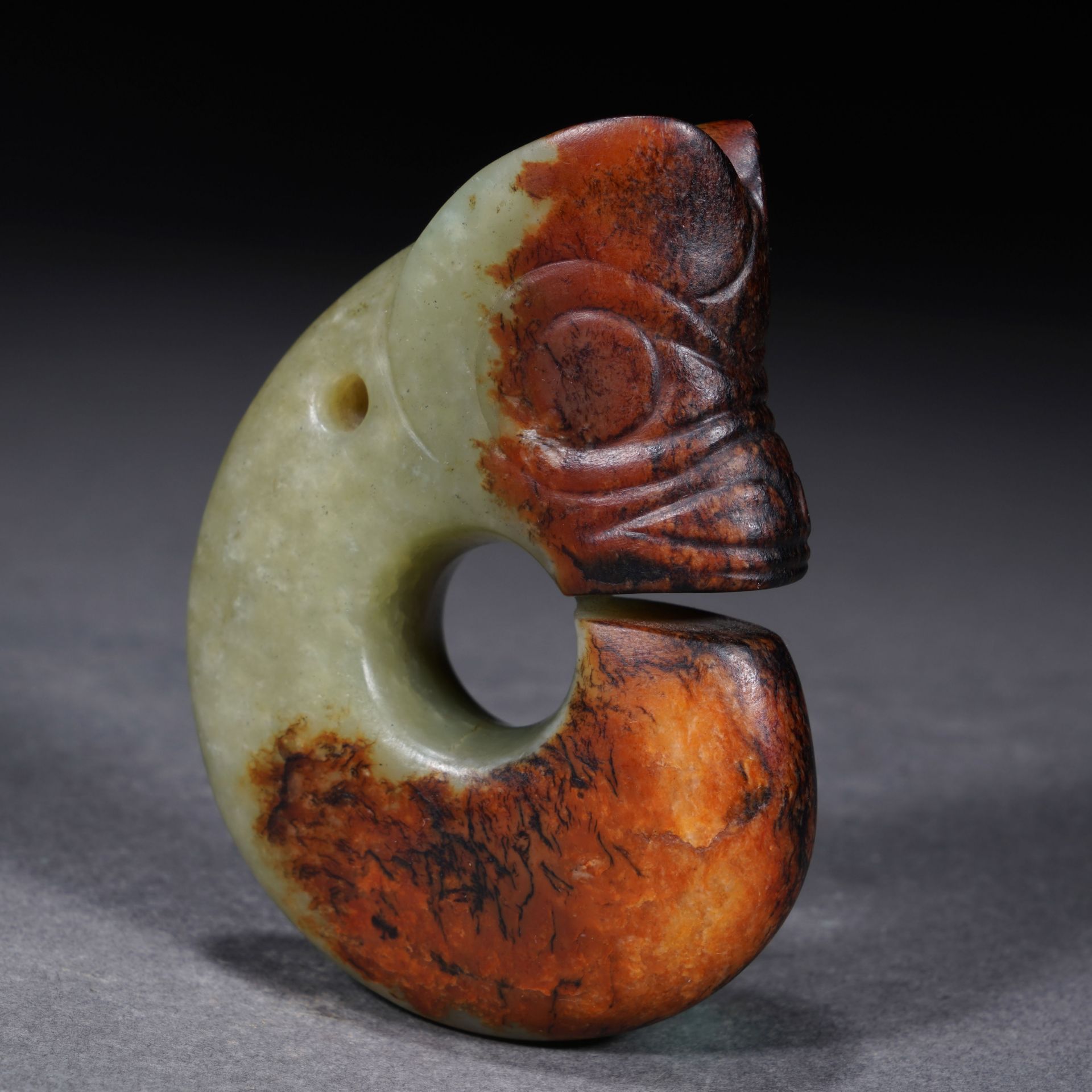 A Chinese Jade Carving of Pig-Dragon Hongshan - Image 6 of 9