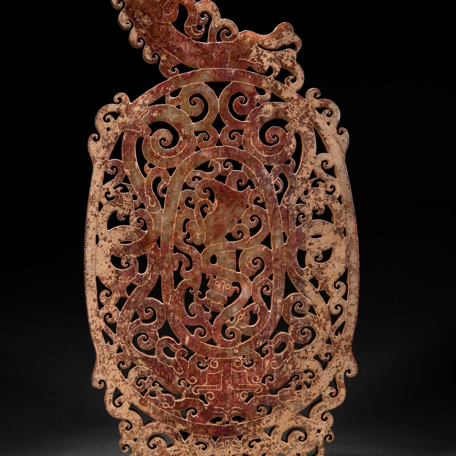 A Chinese Carved Russet Jade Plaque - Image 9 of 10