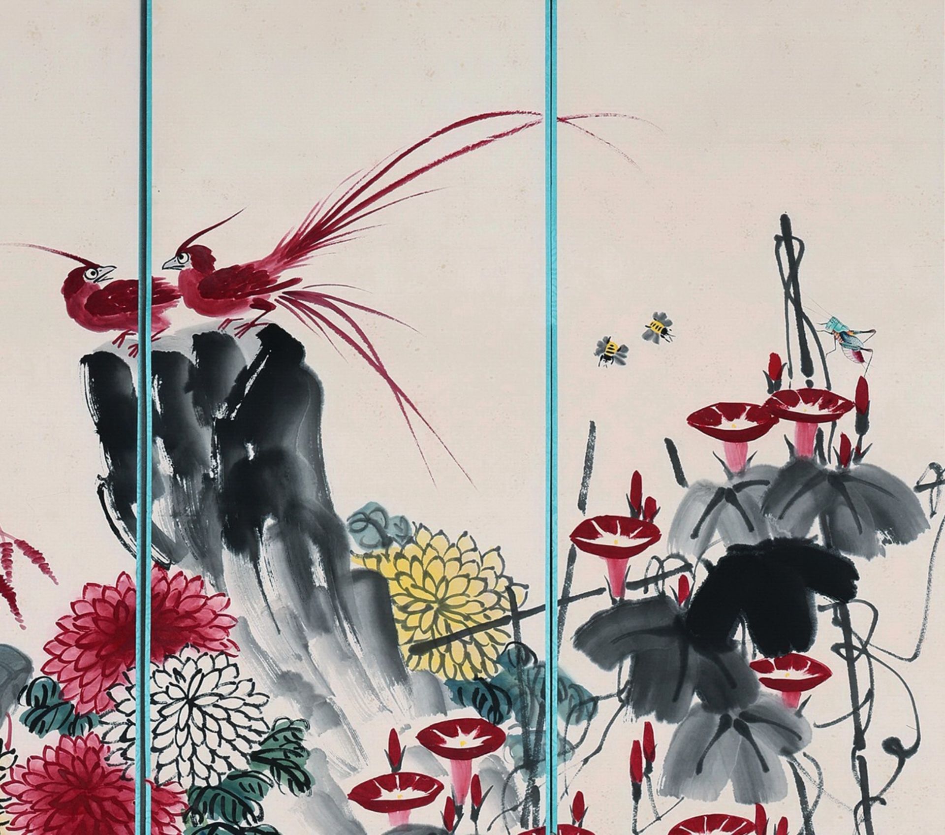 Six Pages of Chinese Scroll Painting By Qi Baishi - Bild 6 aus 9