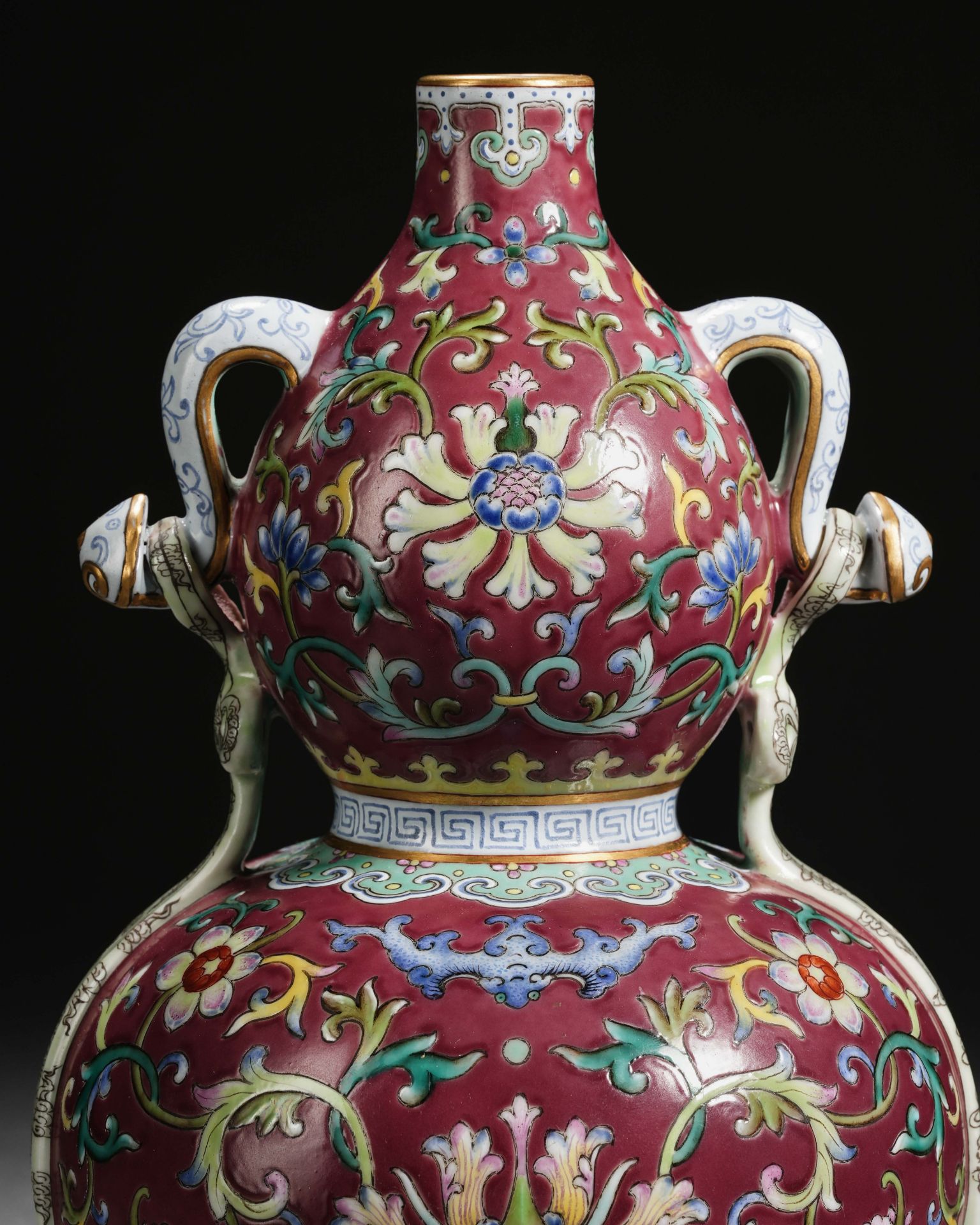 A Chinese Falangcai Glaze Double Gourds Vase - Bild 2 aus 13