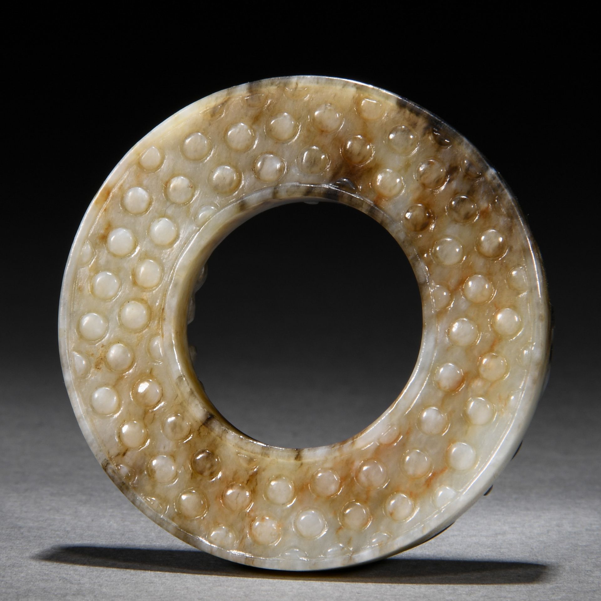 A Chinese Carved Jade Chilong Disc Huan - Image 6 of 7