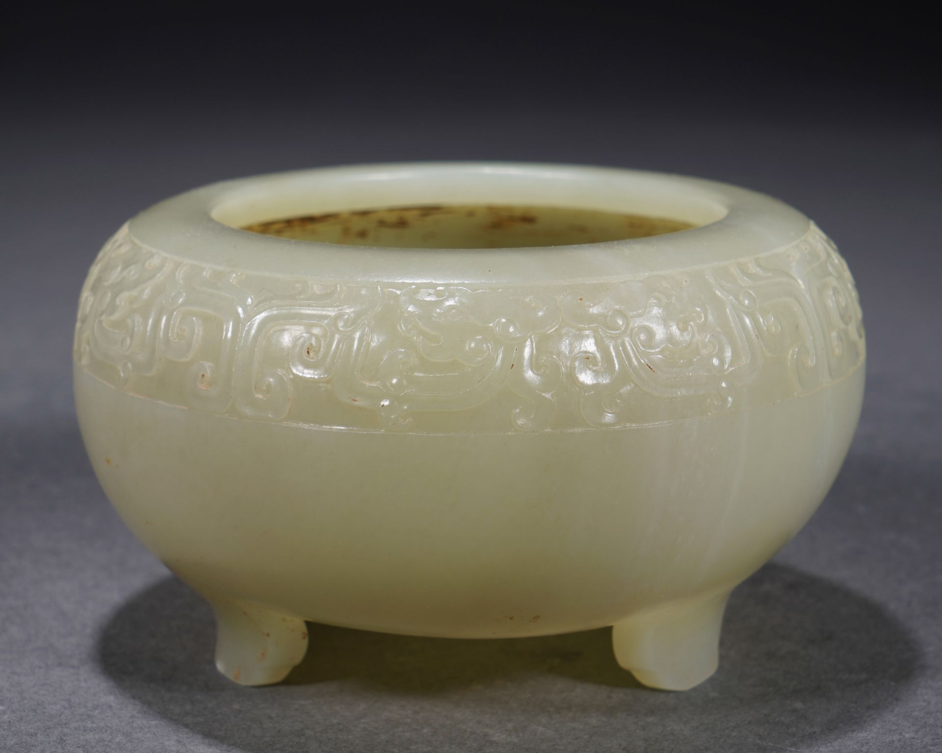 A Carved Jade Buddhist Bowl