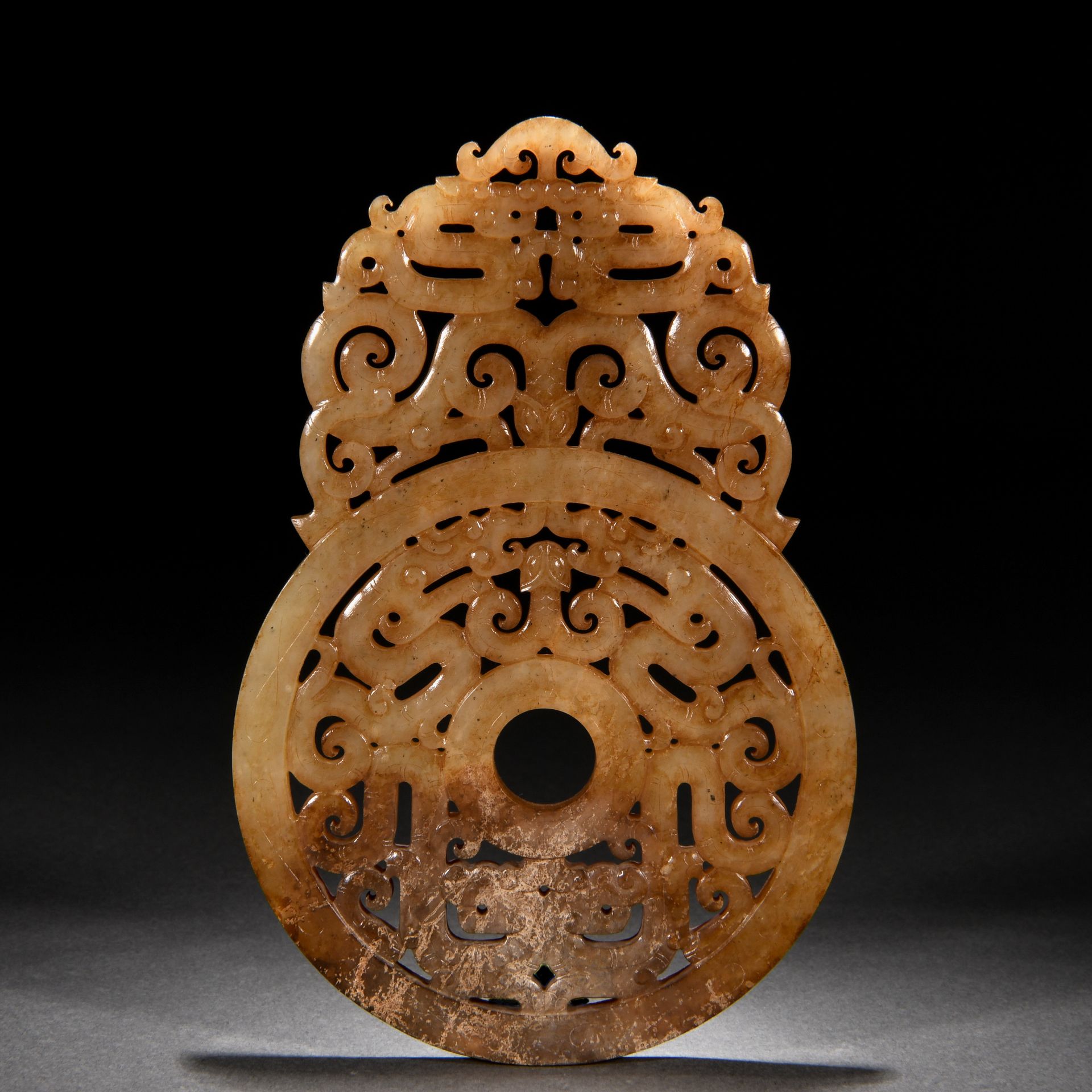 A Chinese Carved Jade Disc Bi