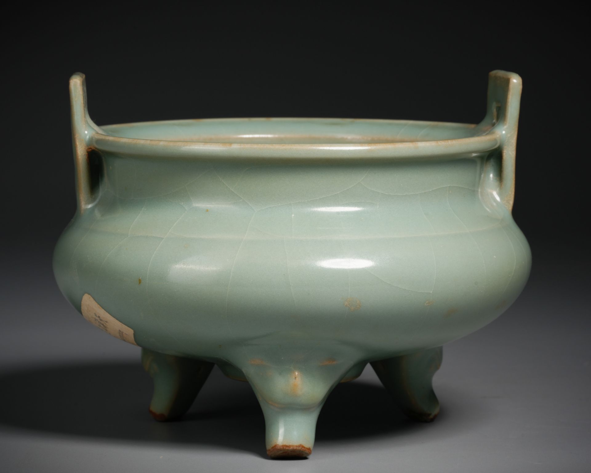 A Chinese Longquan Celadon Glaze Tripod Censer - Image 2 of 9