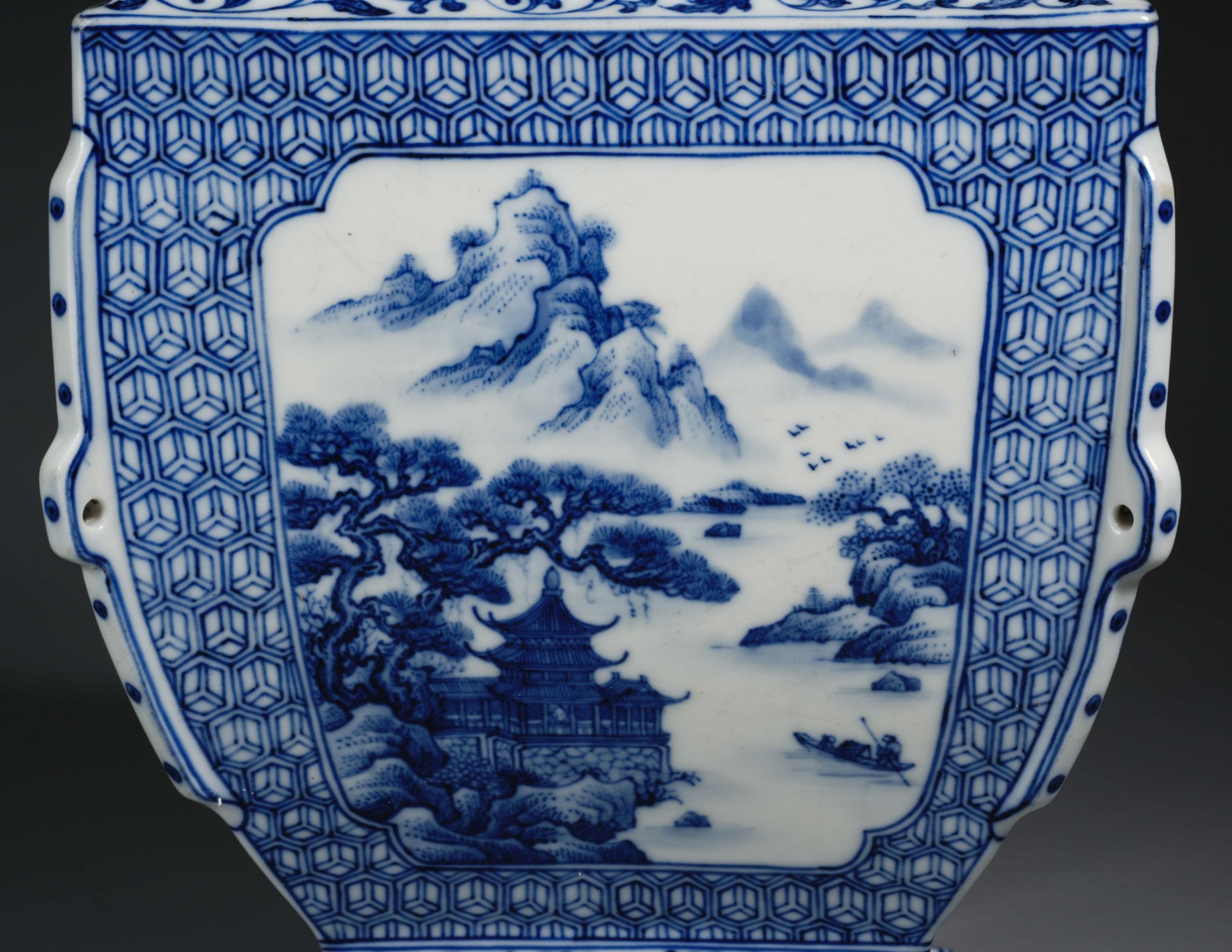 A Chinese Blue and White Landscape Vase - Image 5 of 11