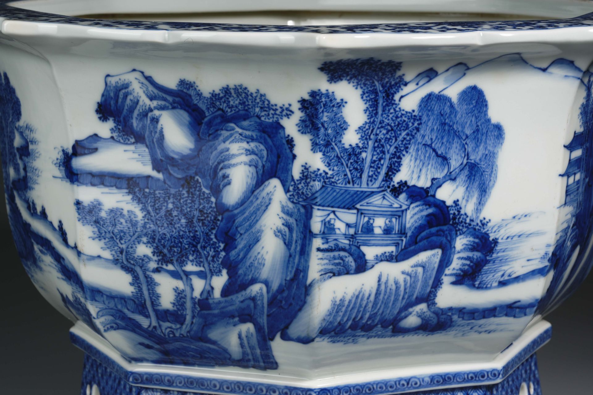 A Chinese Blue and White Figures among Landscape Tank - Image 6 of 11