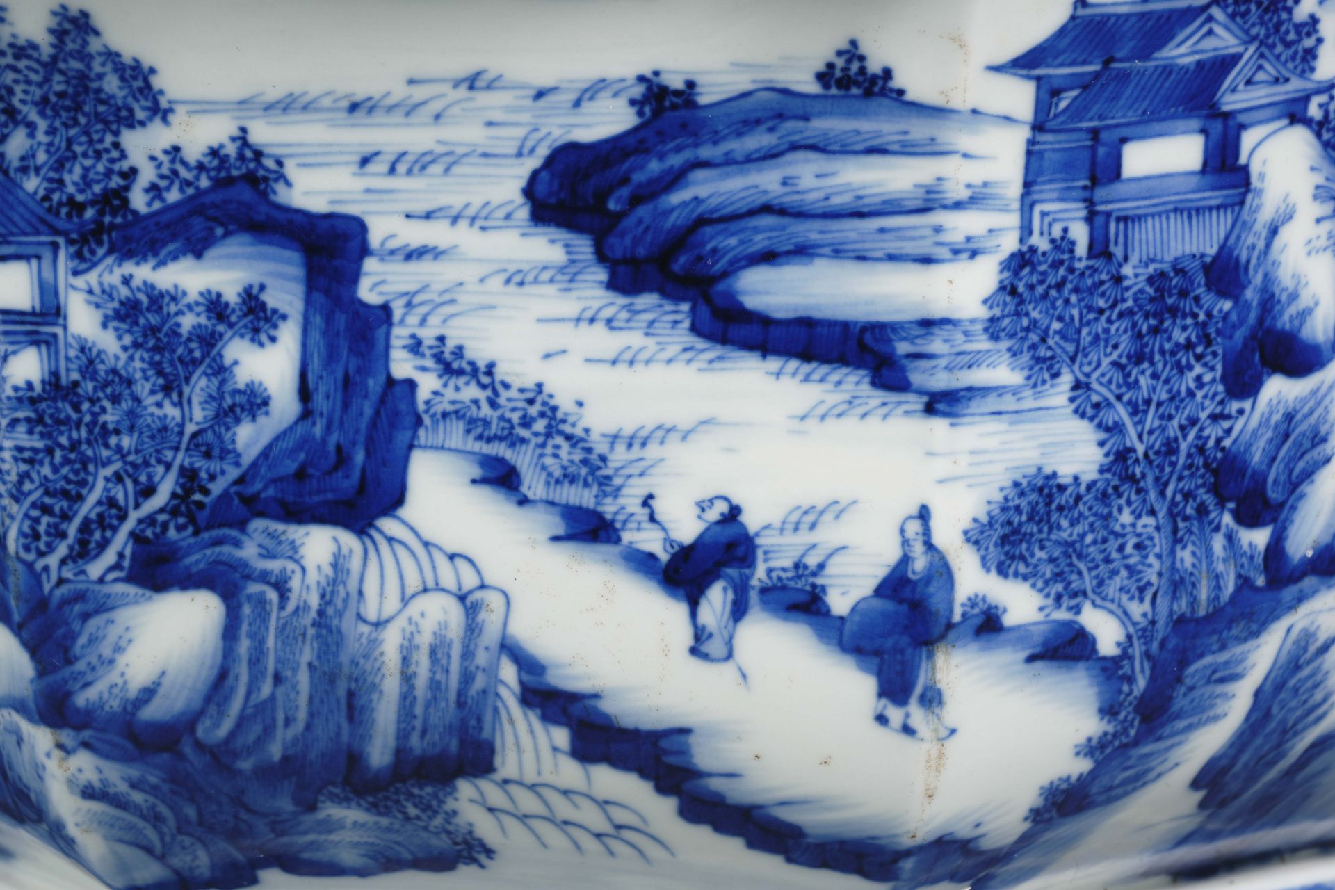 A Chinese Blue and White Figures among Landscape Tank - Image 3 of 11