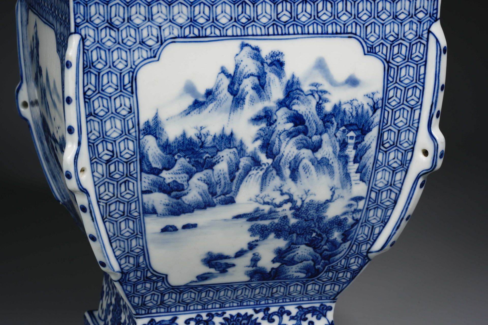 A Chinese Blue and White Landscape Vase - Image 6 of 11