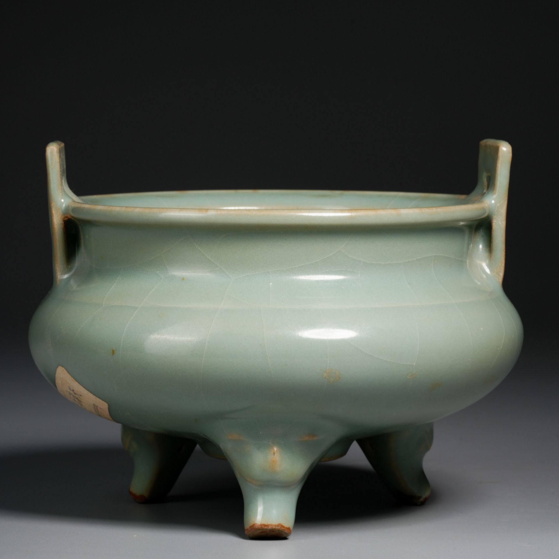 A Chinese Longquan Celadon Glaze Tripod Censer - Image 3 of 9