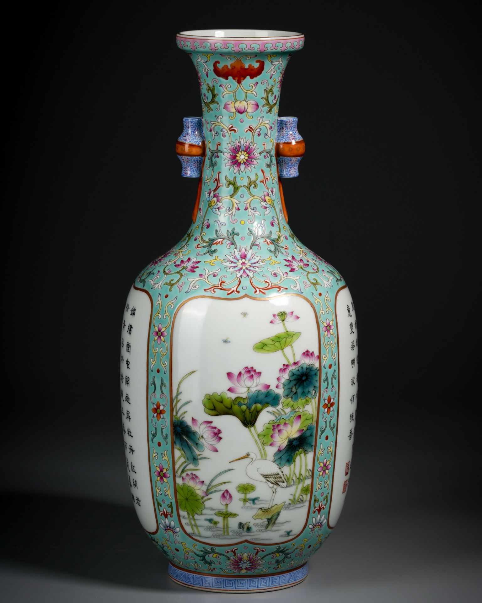 A Chinese Famille Rose Flower and Bird Vase - Image 6 of 11