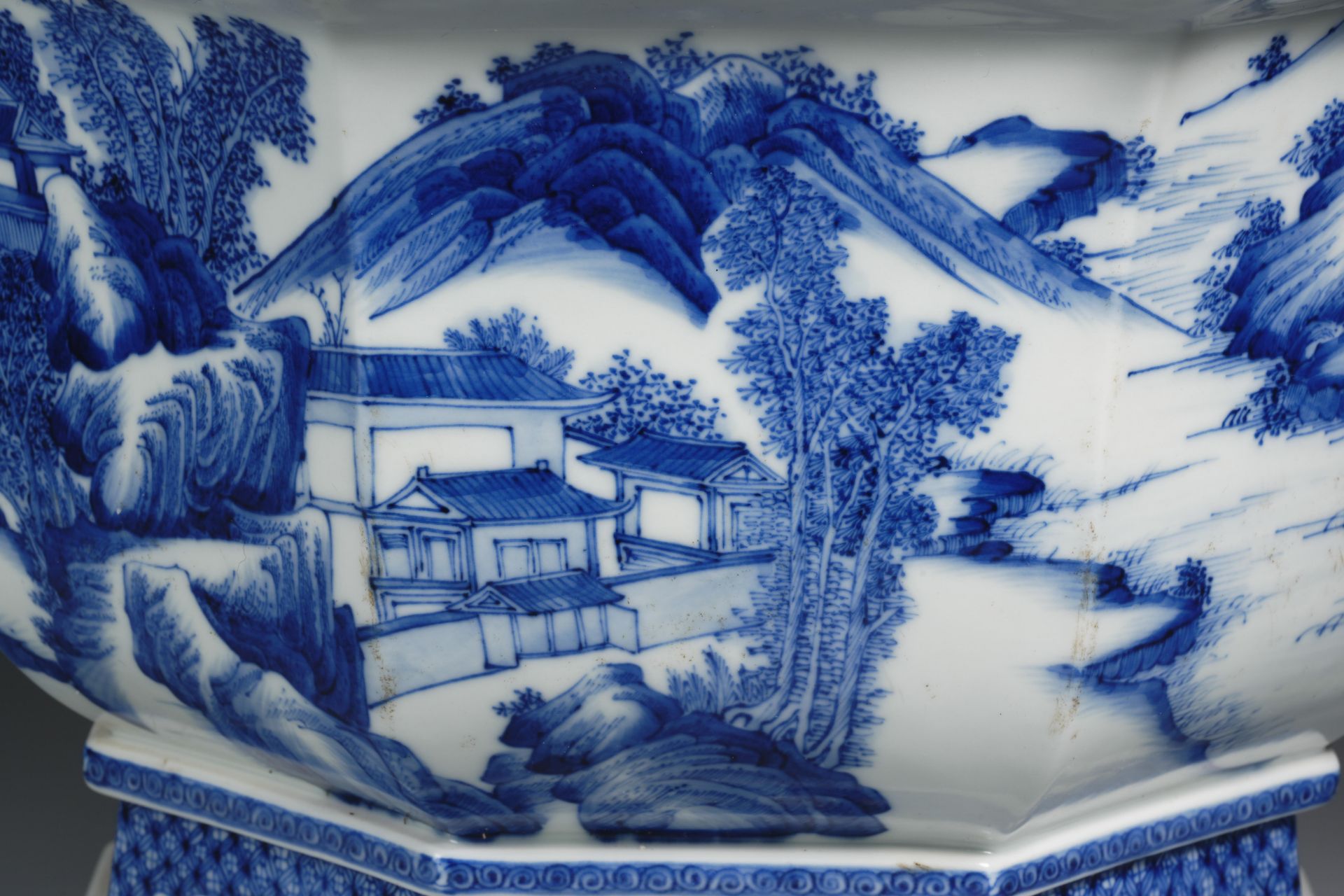 A Chinese Blue and White Figures among Landscape Tank - Image 4 of 11