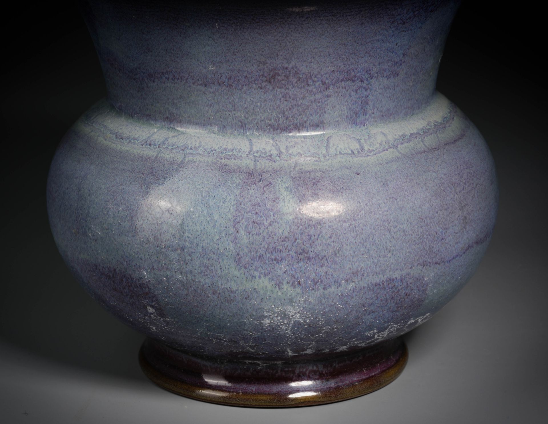 A Chinese Purple Splashed Jun-ware Spitton - Image 7 of 11