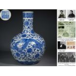 A Chinese Blue and White Dragon Globular Vase